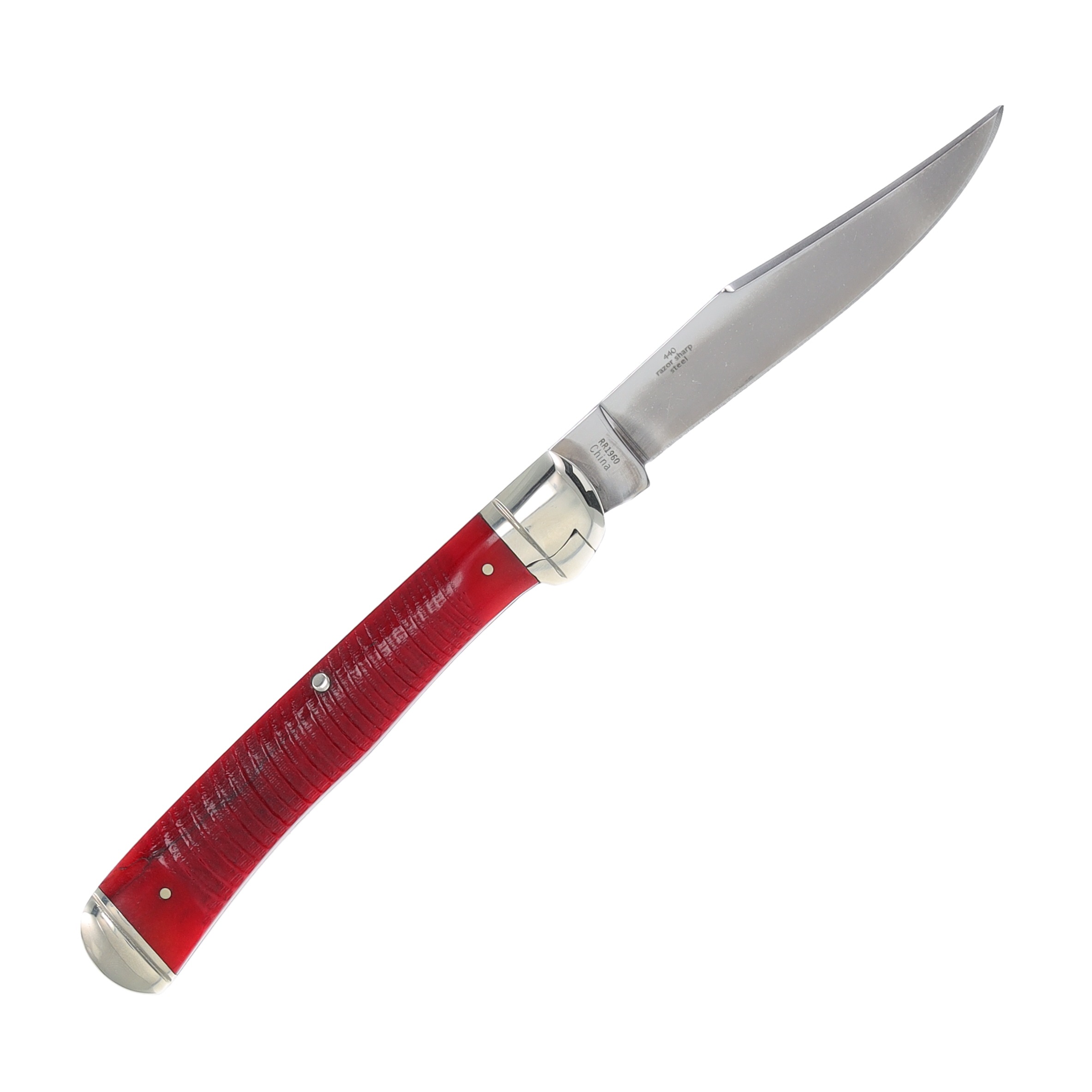 Rough Ryder Red Sawcut Bone Bolster Lock Trapper Folding Knife RR1960 View 4