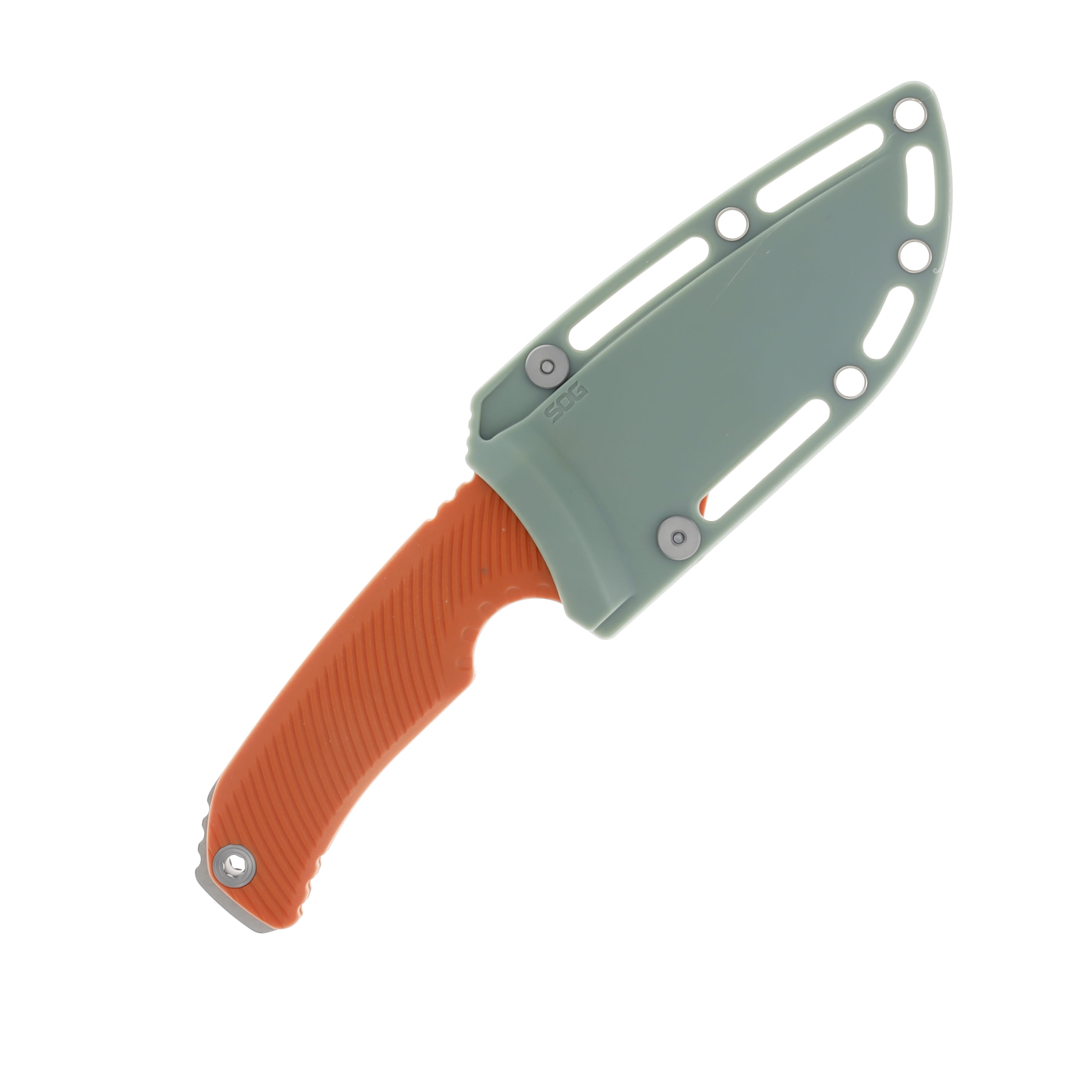 SOG Knives Tellus Fx Blaze Orange Fixed Blade 4.2in Stonewash Clip Point SOG17060341 View 3