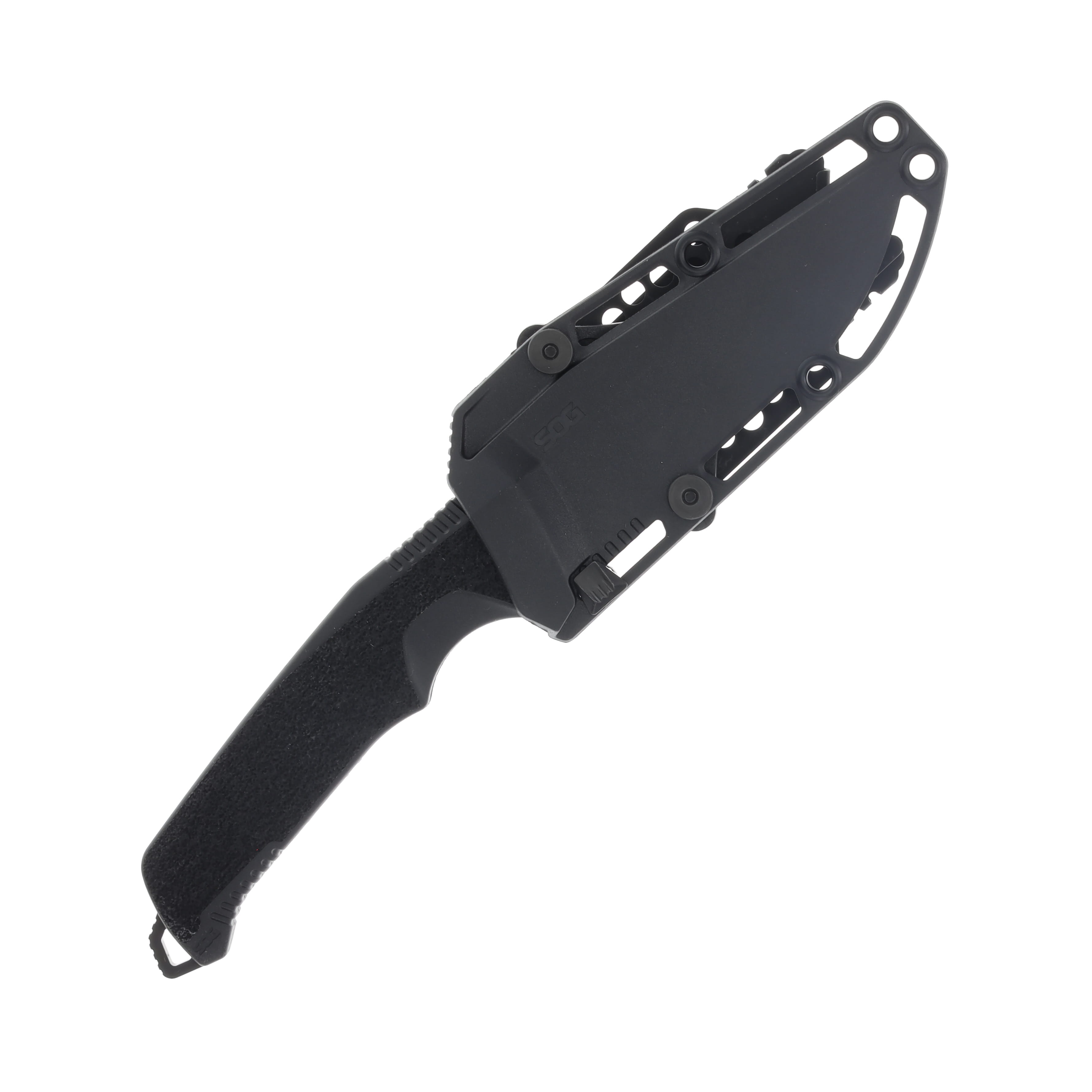 SOG Knives Trident FX Blackout Fixed Blade Knife 4.2in Plain Tanto Blade SOG17120157 View 3