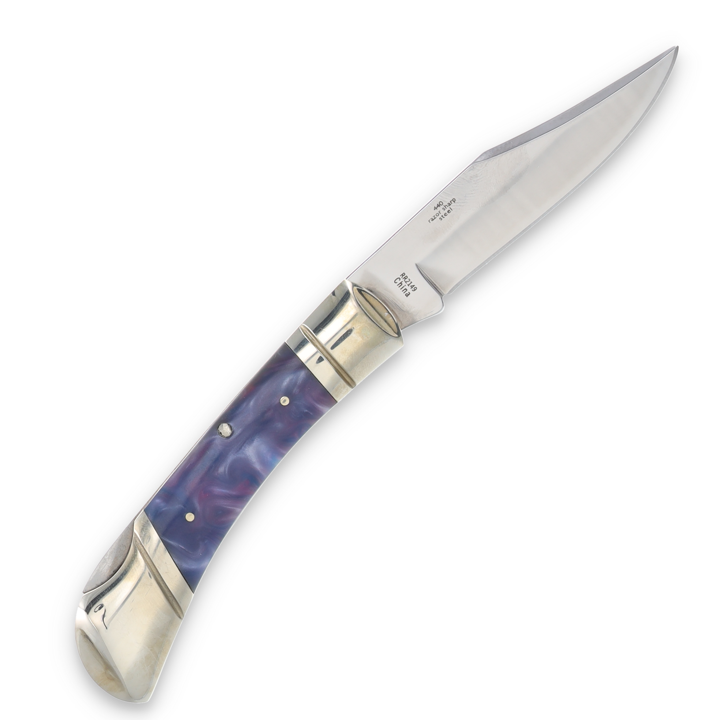 Rough Ryder Small Lockback Folding Knife Purple Swirl RR2149 View 2