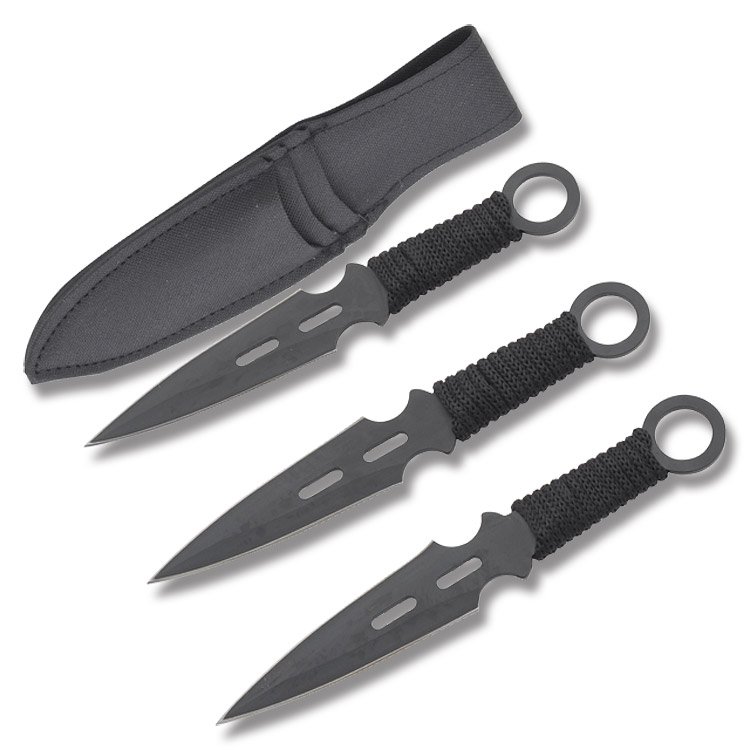 Black Coated Throwing Knives Set of Three MI0185 View 1