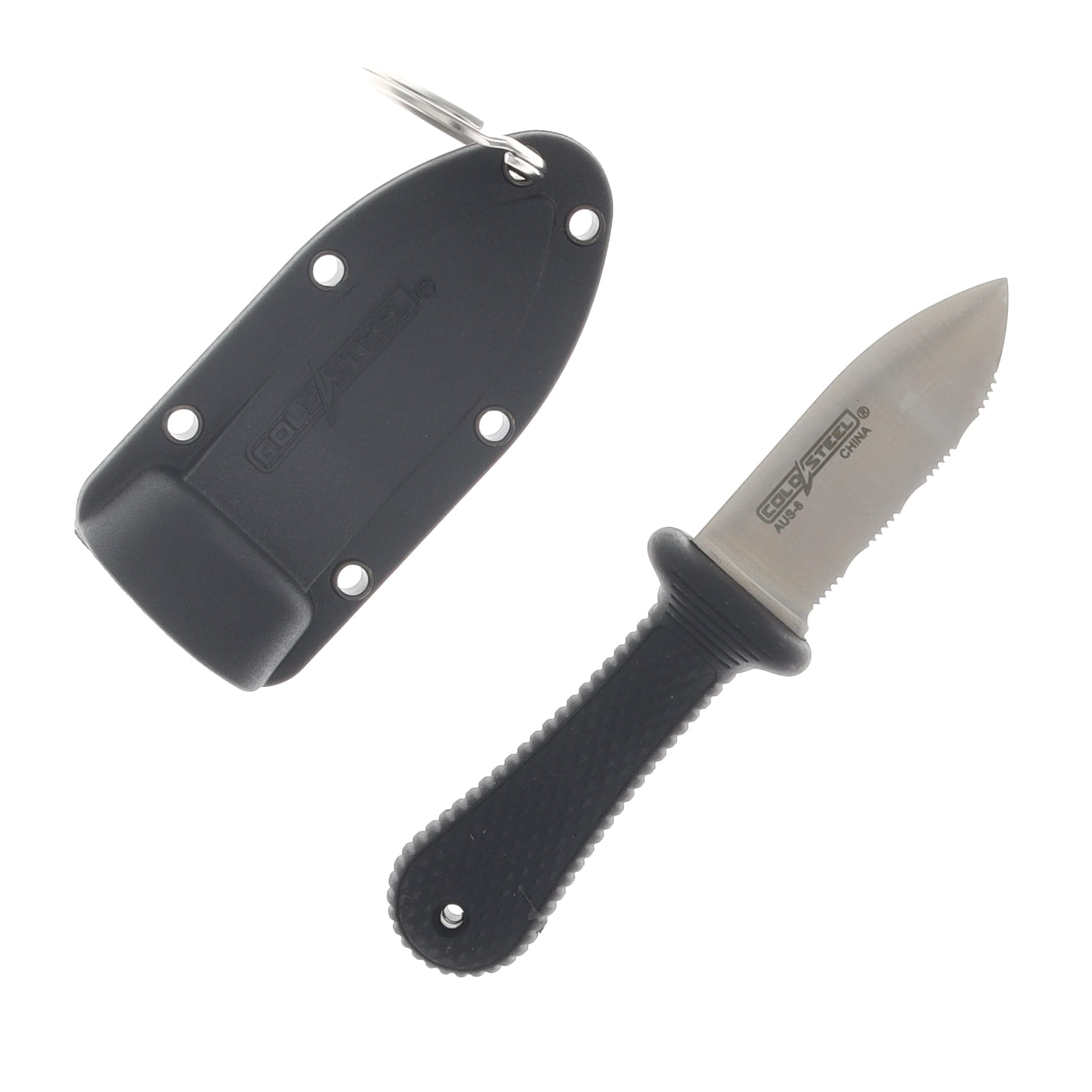 Cold Steel Super Edge Neck Knife 2in Satin Part Serrated Spear Point Blade CS42SS View 2