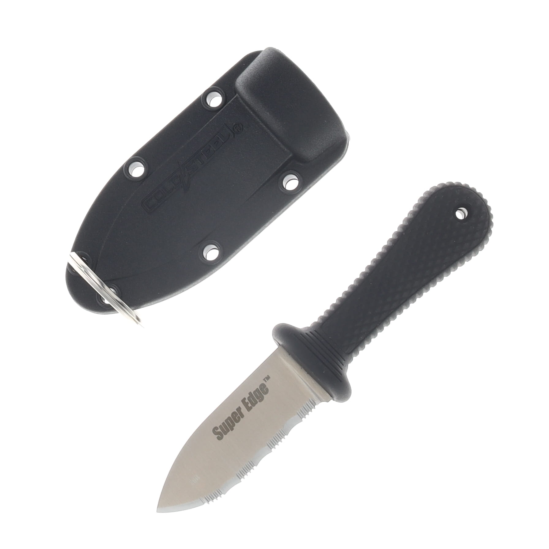 Cold Steel Super Edge Neck Knife 2in Satin Part Serrated Spear Point Blade CS42SS View 1