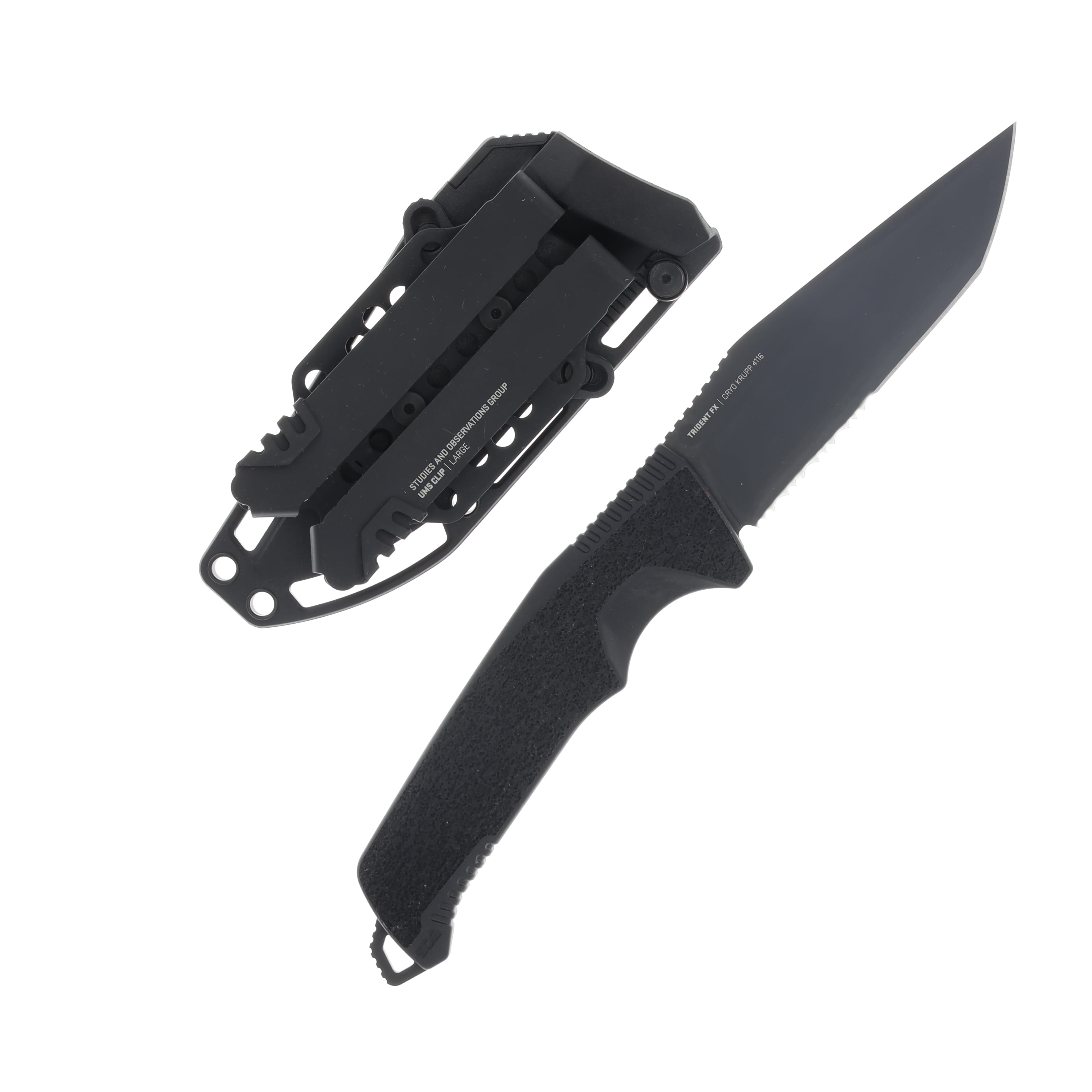 SOG Knives Trident FX Blackout Fixed Blade 4.2in Partially