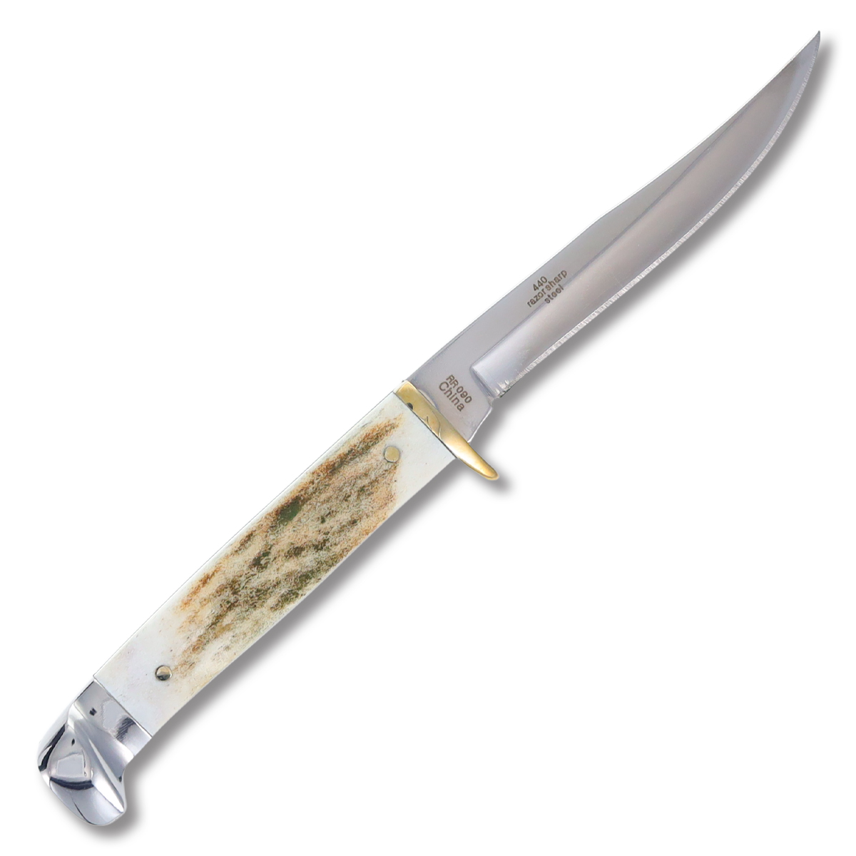 Rough Ryder Small Stag Skinner 3.25 Inch Plain Mirror Polished Skinner RR090 View 2