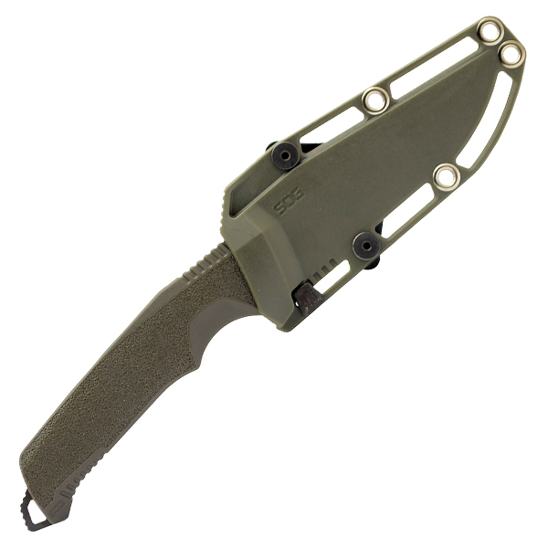 SOG Trident FX Fixed Blade OD Green 4.2in Plain TiNi Coated Tanto SOG17120357 View 3