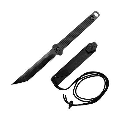 Kershaw 4008 Dune Fixed Blade Neck Knife Black 3.8in Tanto Blade View 1