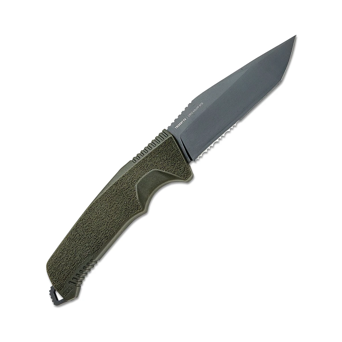 SOG Trident FX Olive Drab 4.2 Inch Partially serrated TiNi Tanto SOG17120457 View 2