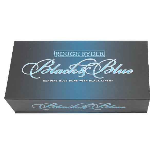 Rough Ryder Black & Blue Jigged Bone Hawkbill Folding Knife RR2121 View 2