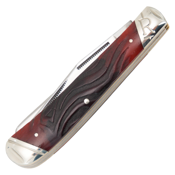 Rough Ryder Red Worm Groove Bone Trapper Folding Knife RR2054 View 2