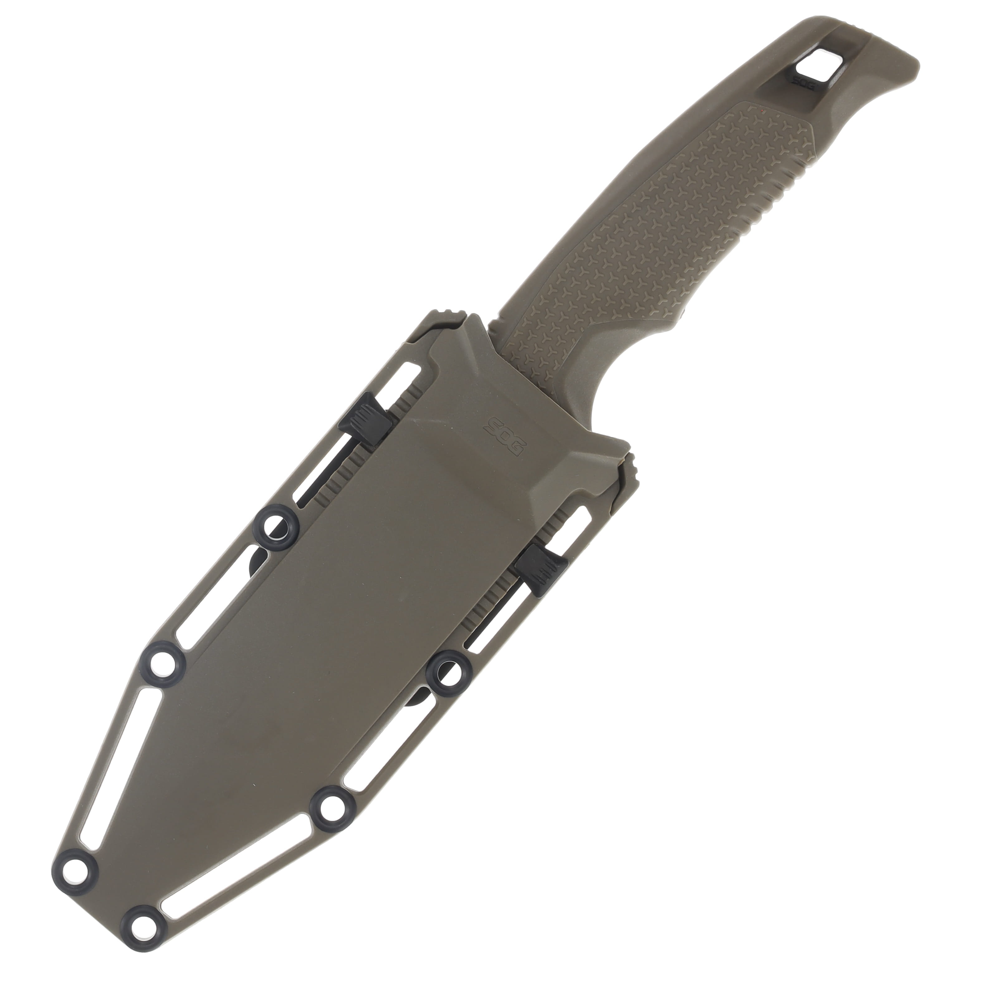 SOG Recondo FX Fixed Blade Knife FDE 4.6in Black Part Serrated Clip Point Blade SOG17220457 View 4