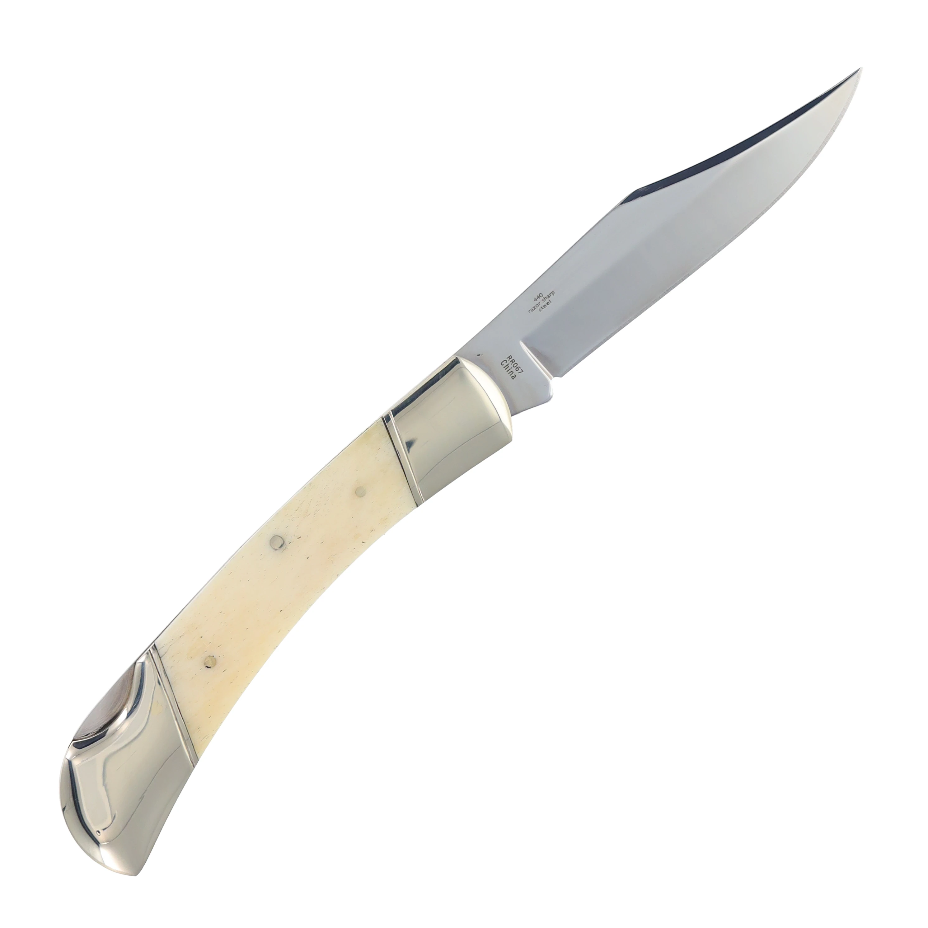 Rough Ryder Large Lockback Folding Knife White Smooth Bone RR067 View 2