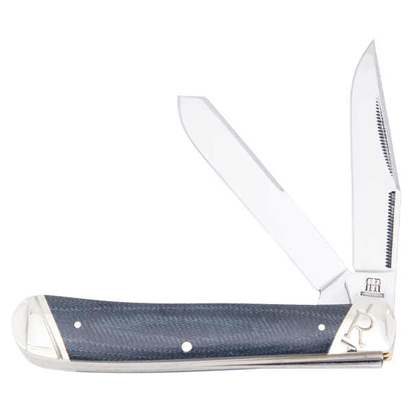 Rough Ryder Trapper Folding Knife Denim Micarta RR2182 View 1