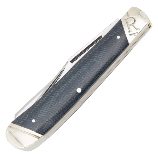 Rough Ryder Trapper Folding Knife Denim Micarta RR2182 View 2