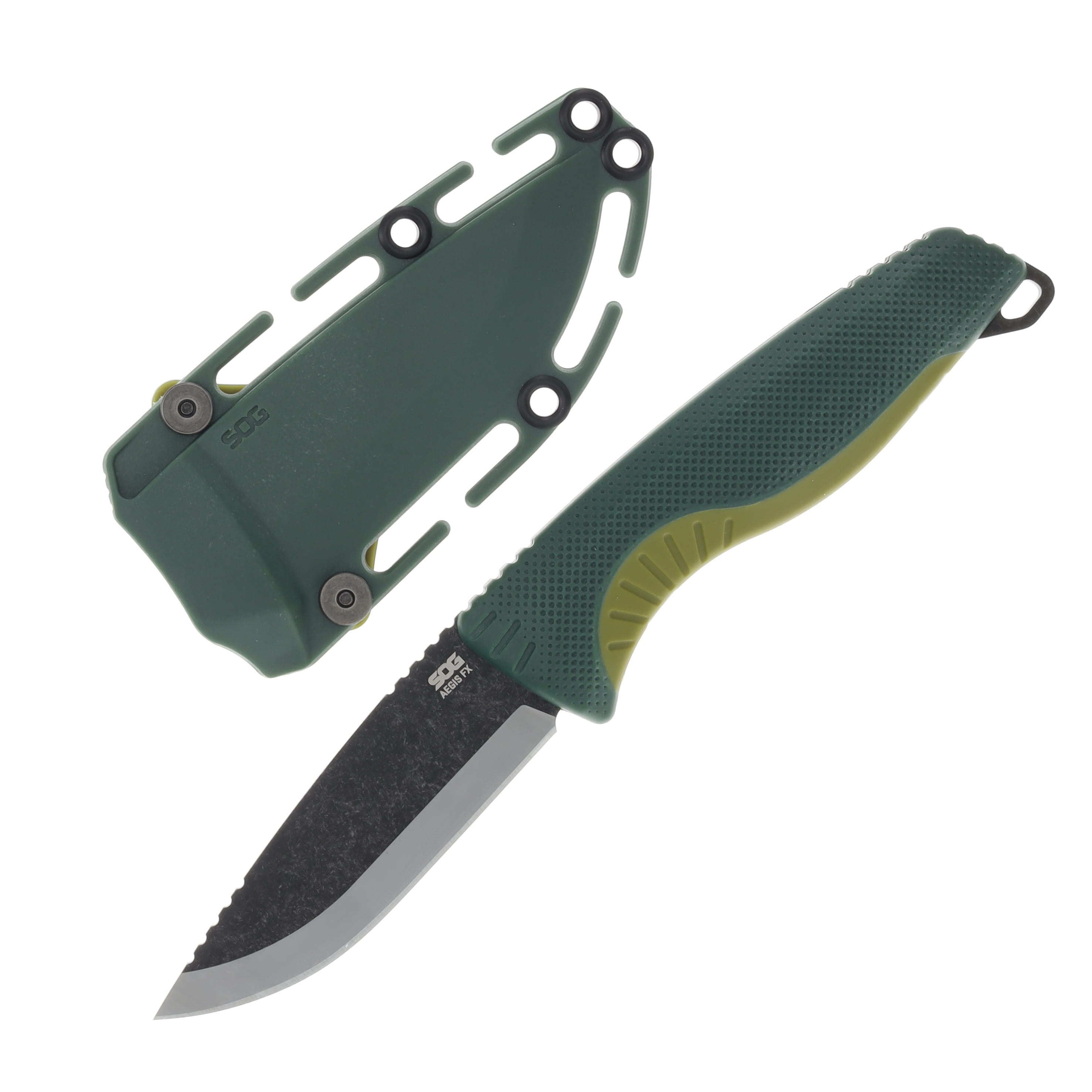 SOG Knives Aegis FX Fixed Blade Forest-Moss Green 3.7in Drop Point SOG17410241 View 1