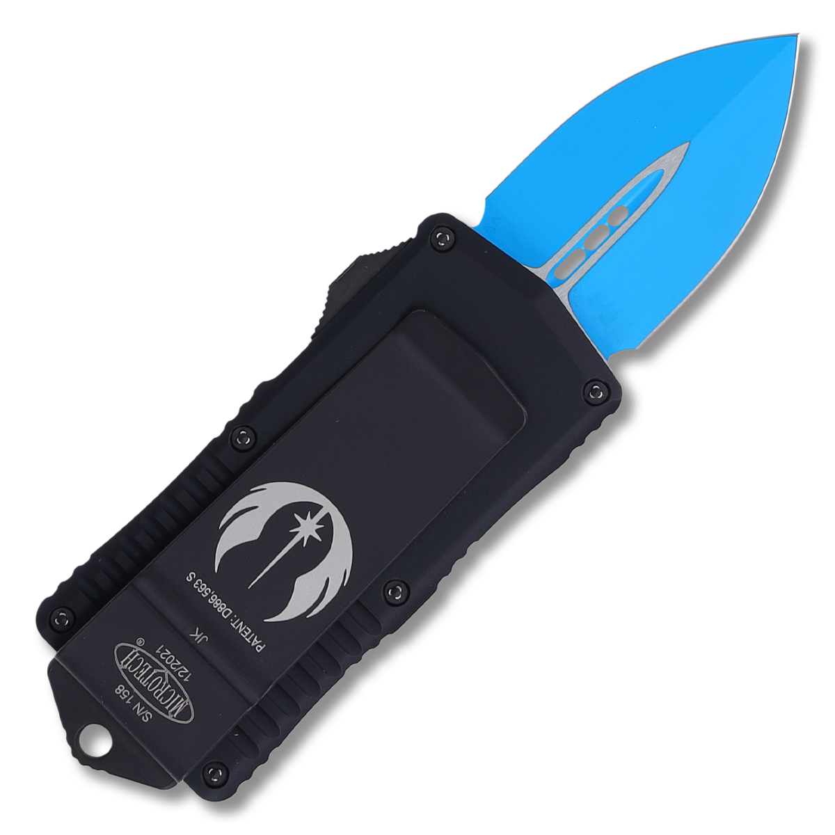 Microtech Exocet Jedi Knight Knife Out-The-Front Automatic Knife (D/E Blue | Black) AUMT1571JK View 2