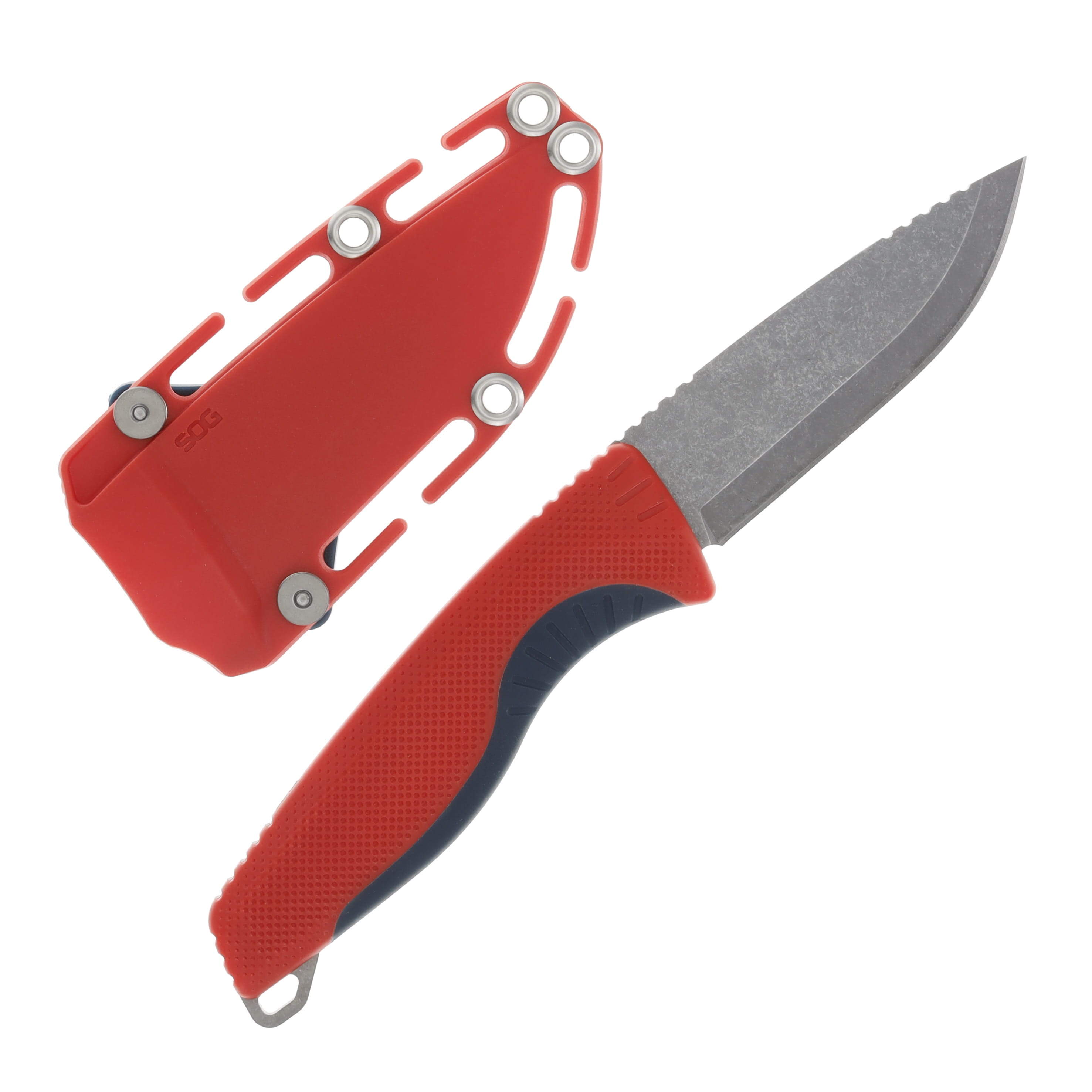 SOG Knives Aegis FX Fixed Blade Rescue Red and Indigo 3.7in Drop Point SOG17410341 View 1