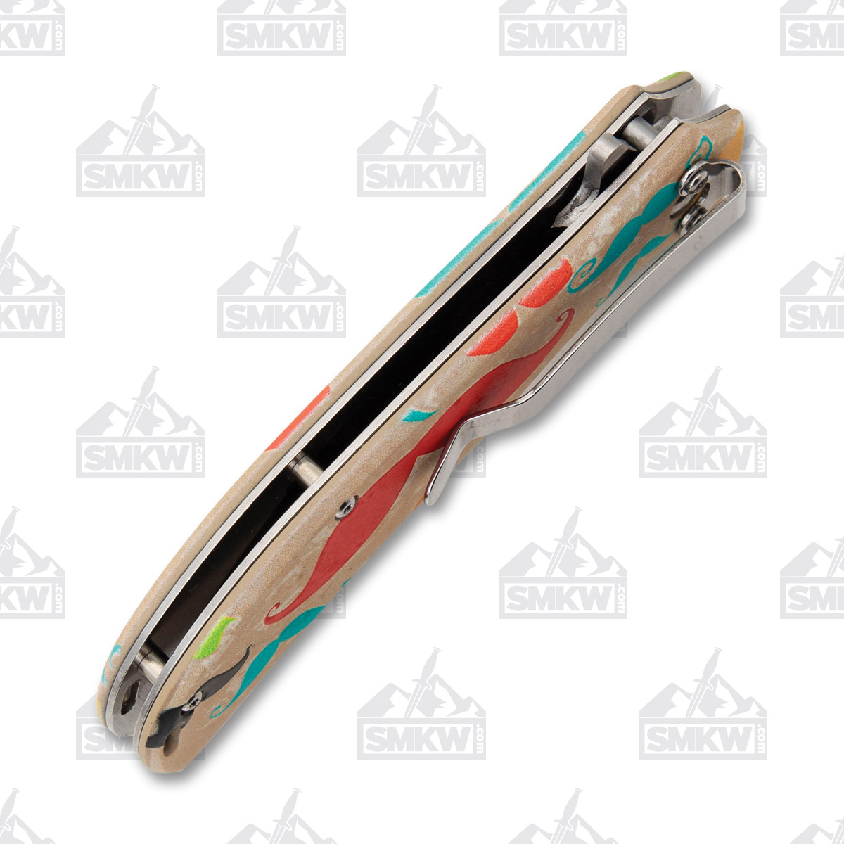 Novelty Knife Co. Mustache Folding Knife 3.5in Spear Point Blade NV328 View 7