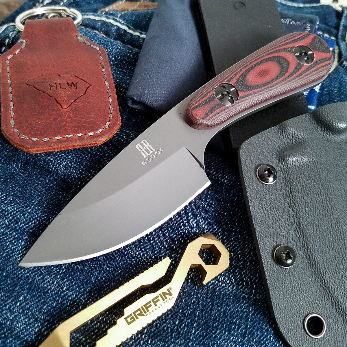 Rough Ryder Fixed Blade Knife Red and Black G-10 RR2163 View 10