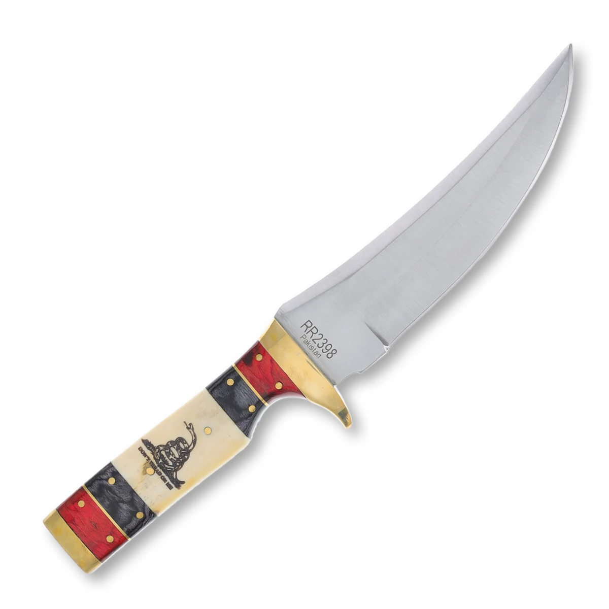 Rough Ryder Black and Red Don't Tread On Me Skinner Fixed Blade Knife RR2398 View 3
