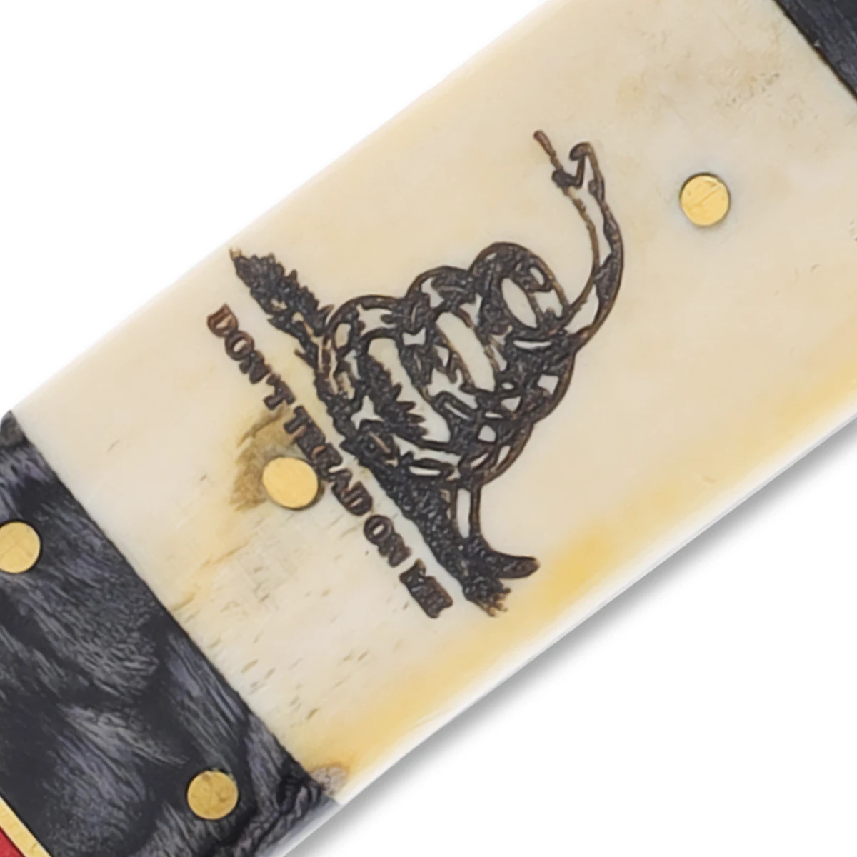 Rough Ryder Black and Red Don't Tread On Me Skinner Fixed Blade Knife RR2398 View 4