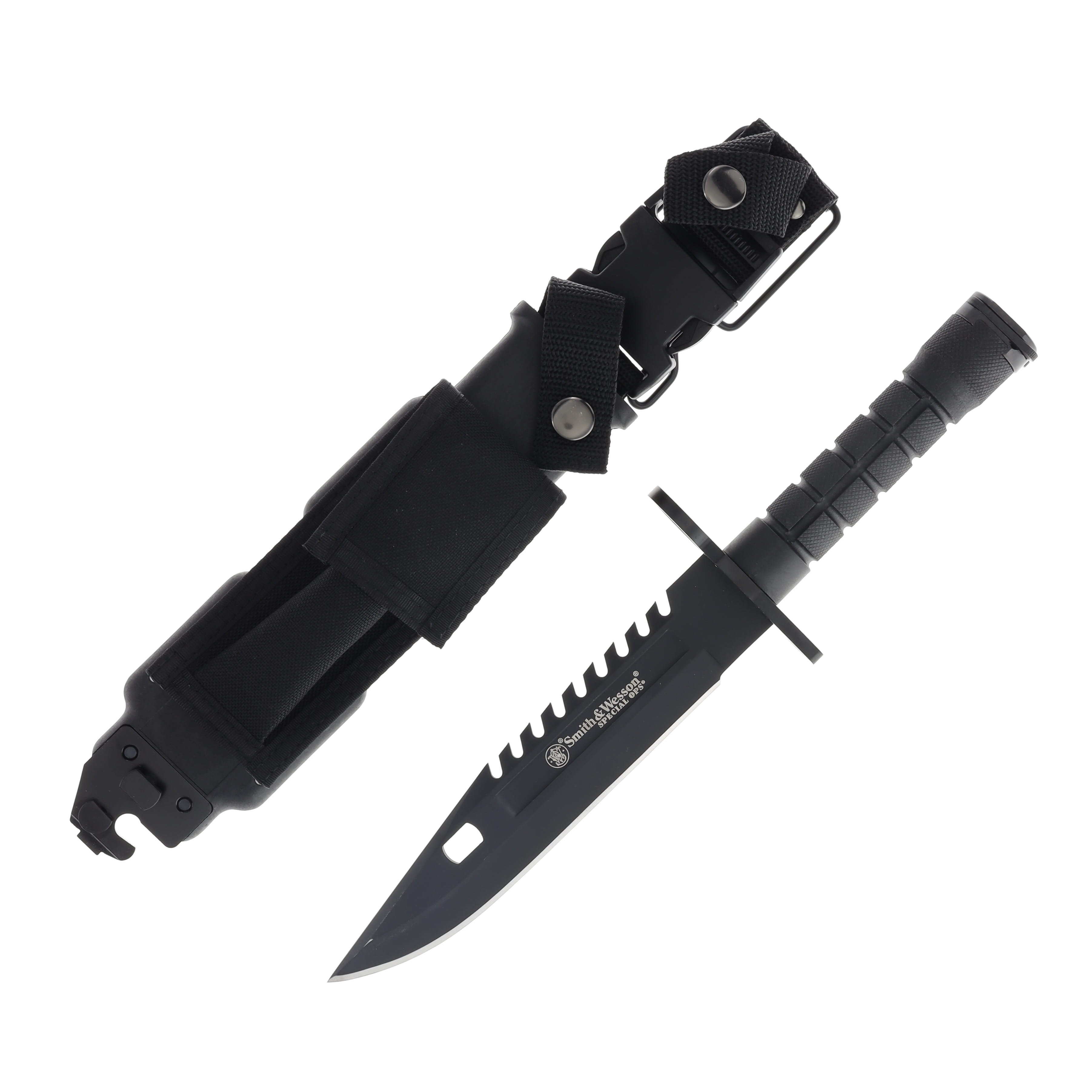 Smith & Wesson M9 Bayonet Fixed Blade Black 7.75in Plain Clip Point SW3B View 1