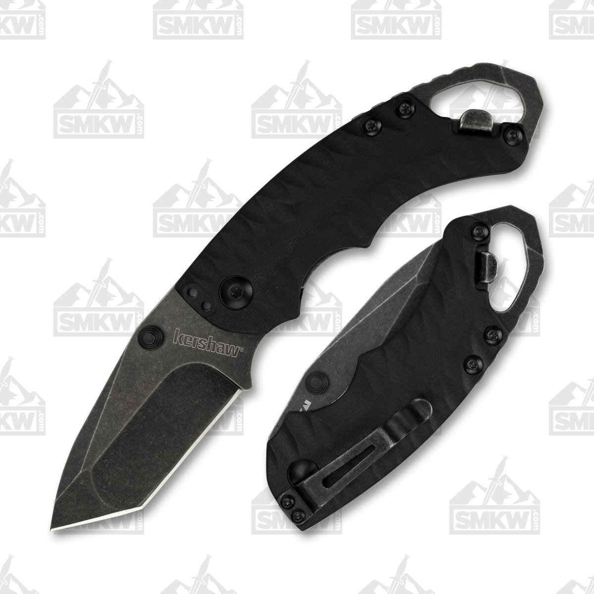 Kershaw Shuffle II Folding Knife 2.6 Inch Plain BlackWash Tanto KS8750TBLKBW View 1