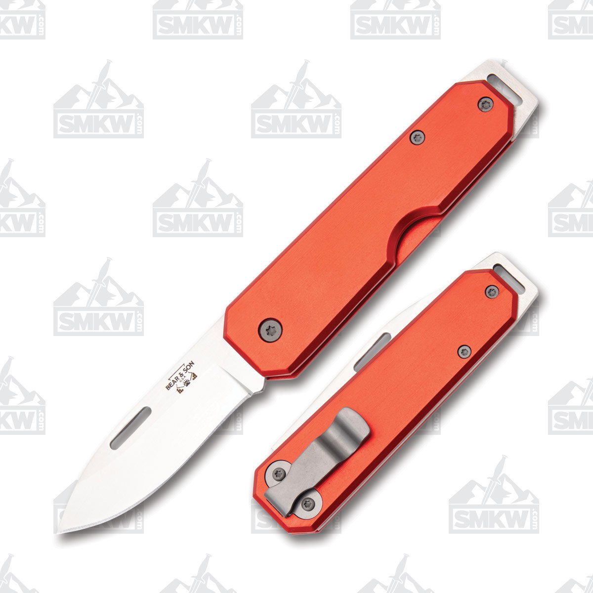 Bear & Son 110 Folding Knife Red 2.37 Inch Plain Satin Drop Point BR110RD View 1
