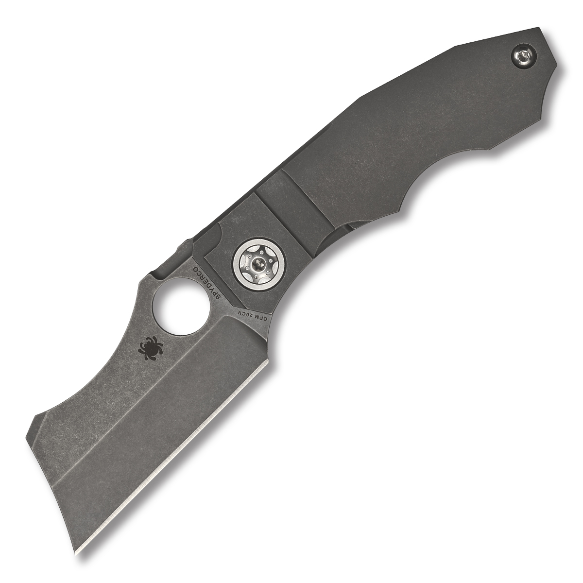 Spyderco Stovepipe Folding Knife 2.78in Plain Edge Titanium RIL Lock SPC260TIP View 1