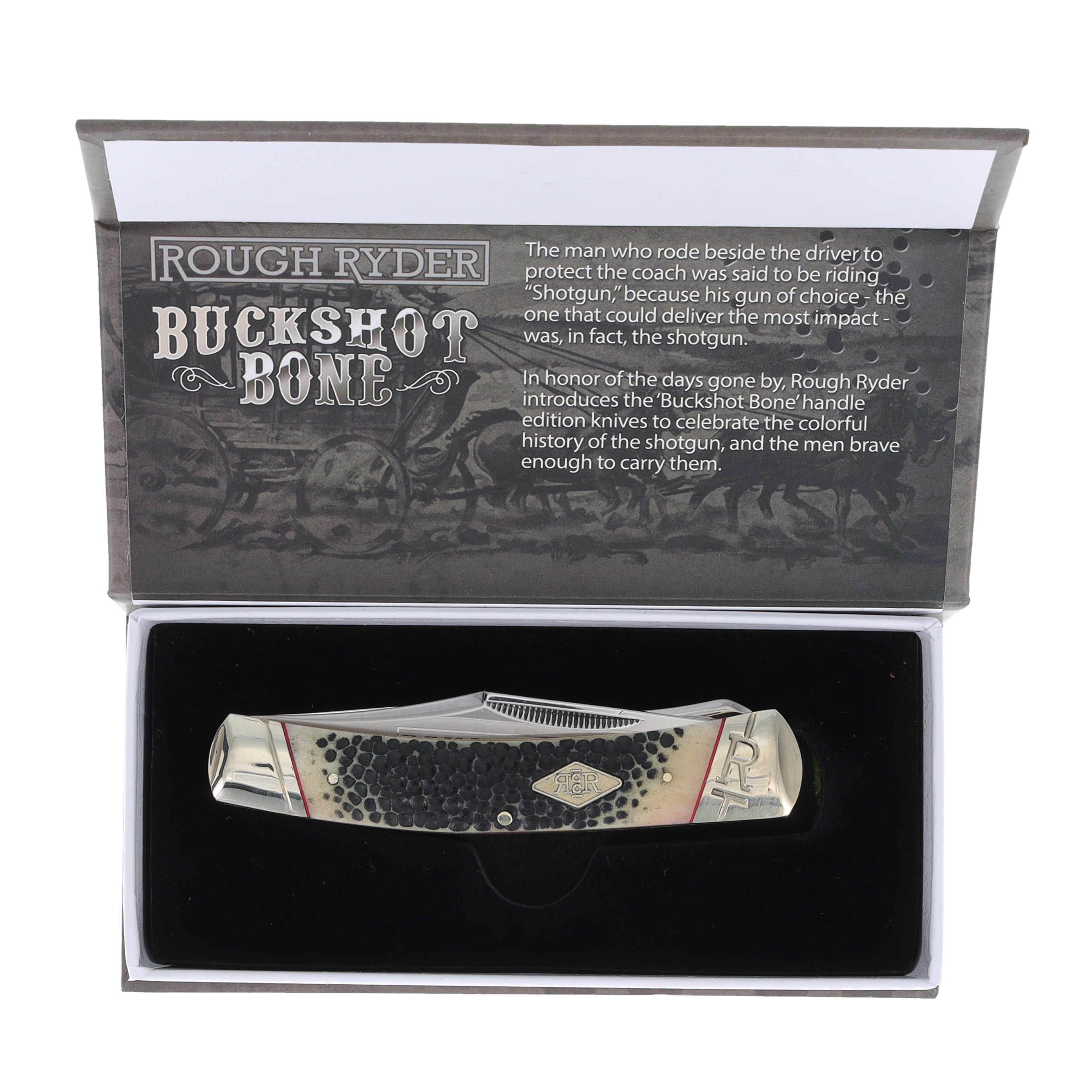 Rough Ryder Large Moose Folding Knife Buckshot Bone RR2320 View 8