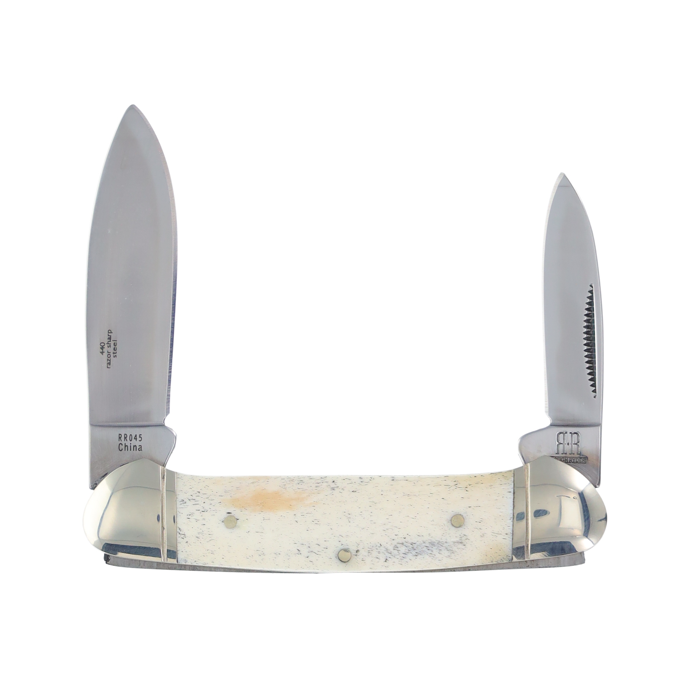 Rough Ryder White Smooth Bone Canoe Folding Knife RR045 View 2