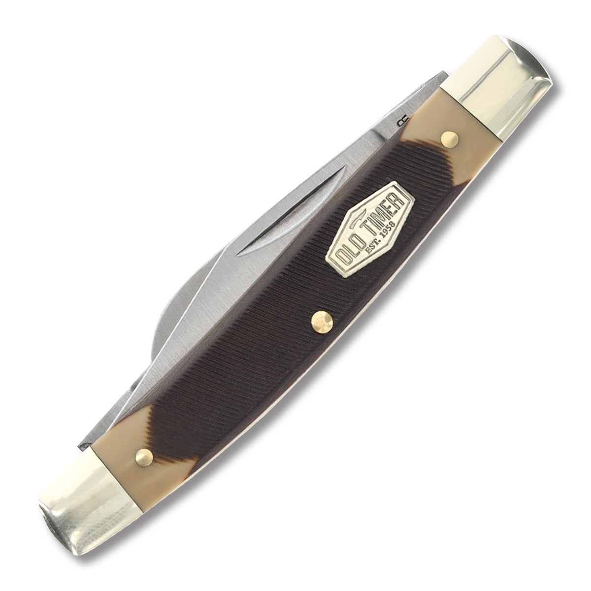 Old Timer Brown Sawcut Middleman Folding Knife SCT34 View 2