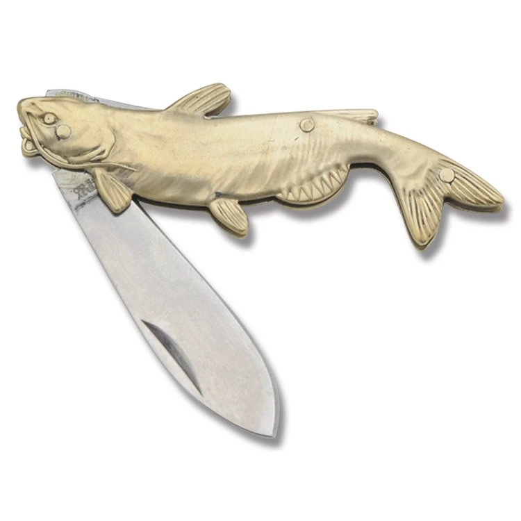 Novelty Knife Co. Catfish Folding Knife 1.62in Satin Pen Blade NV264 View 1