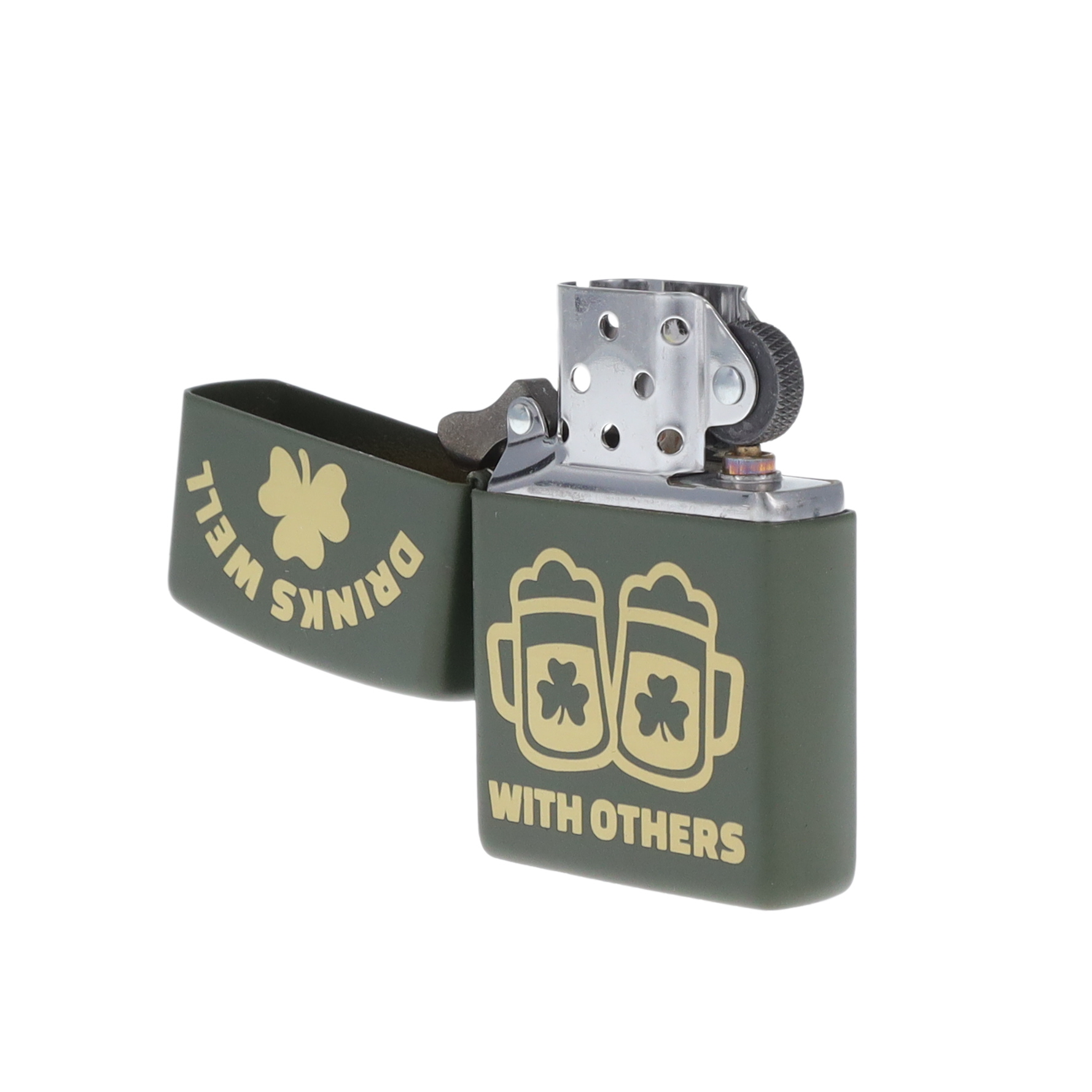 Zippo Lighter Drinks Well with Others Green Matte Finish ZP403998 View 11