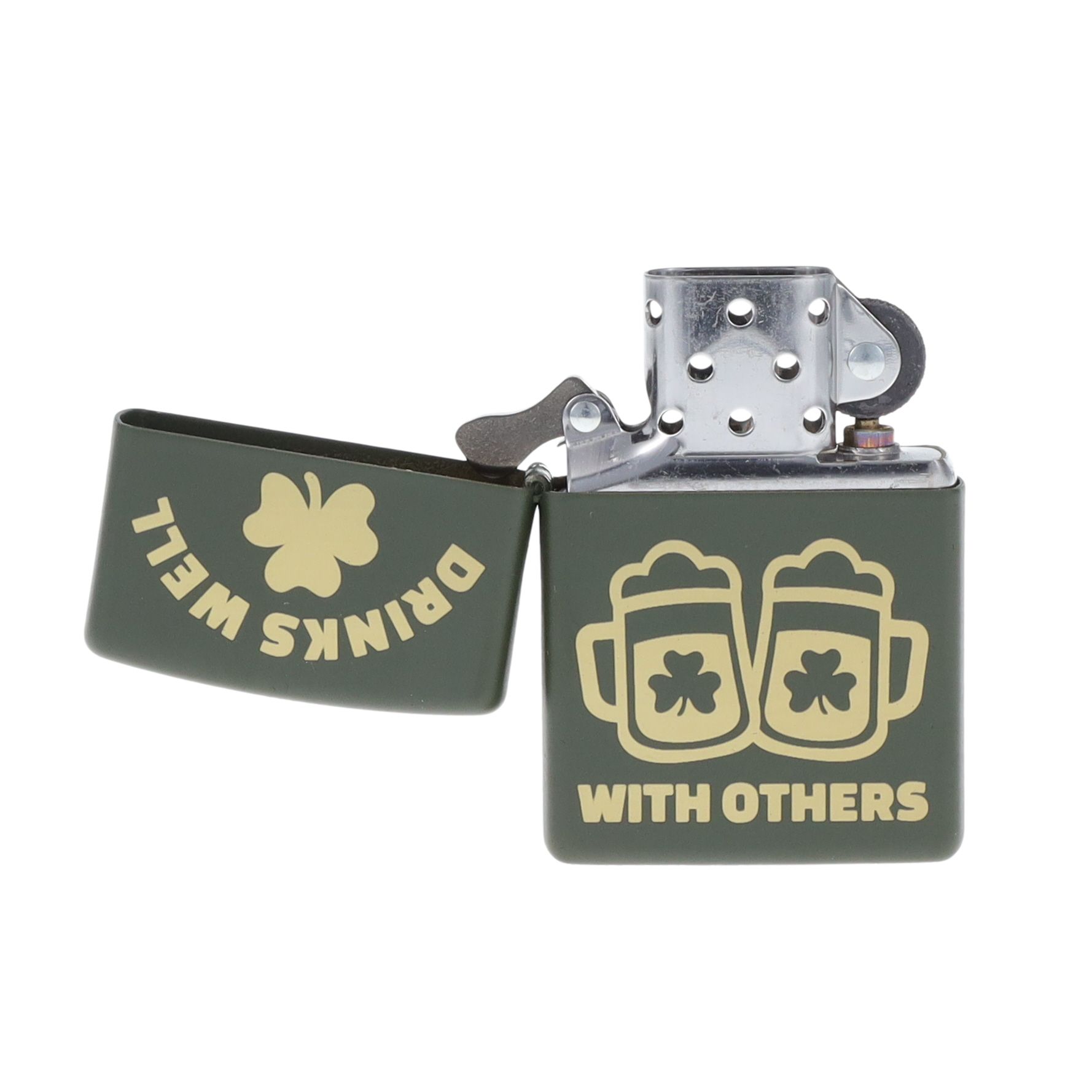 Zippo Lighter Drinks Well with Others Green Matte Finish ZP403998 View 7