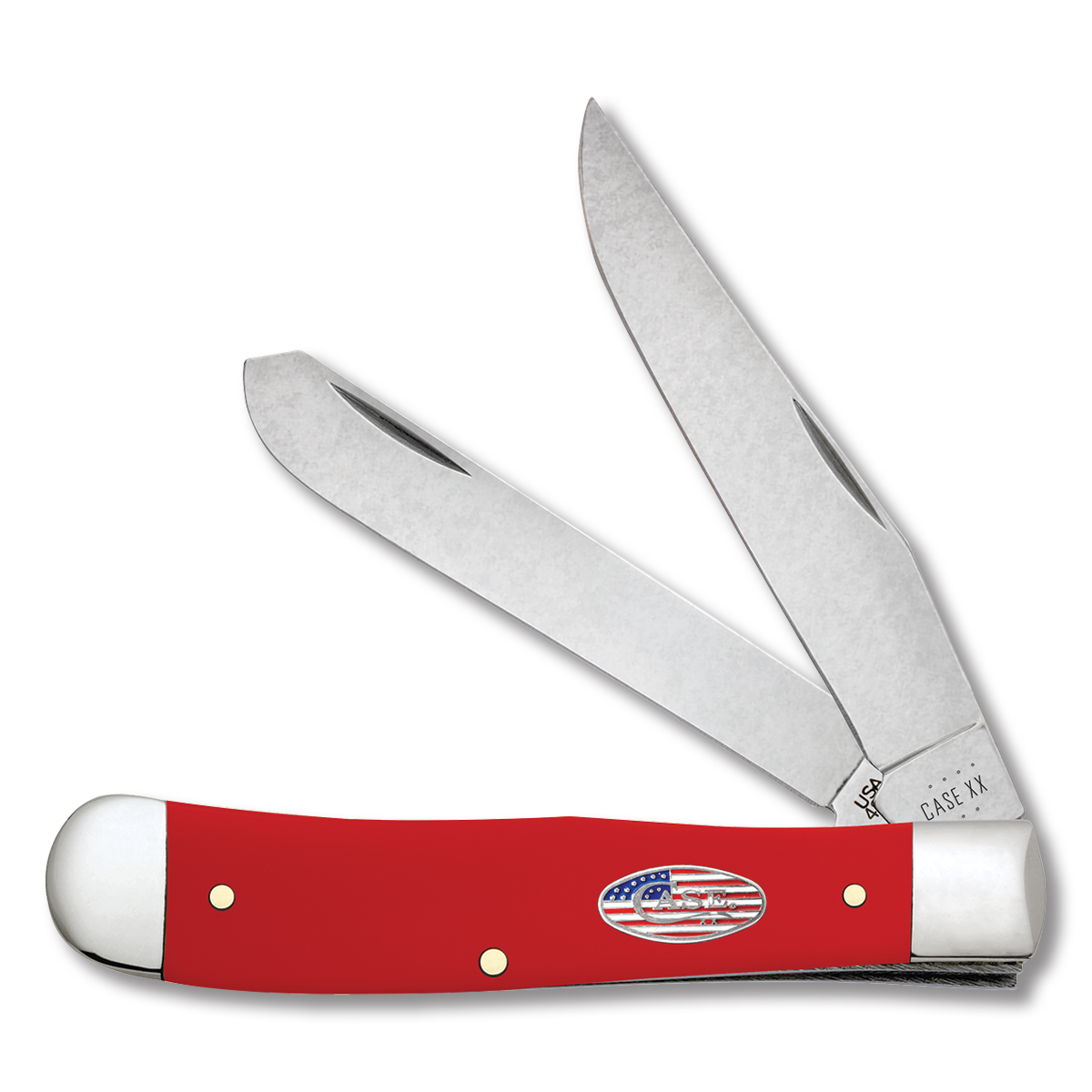Case XX American Workman Smooth Red Synthetic Trapper Folding Knife CA73930 View 1