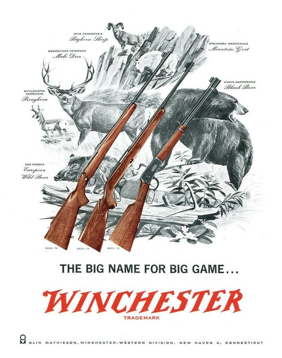 Winchester Big Game Advertisement Tin Sign SG2561 View 1