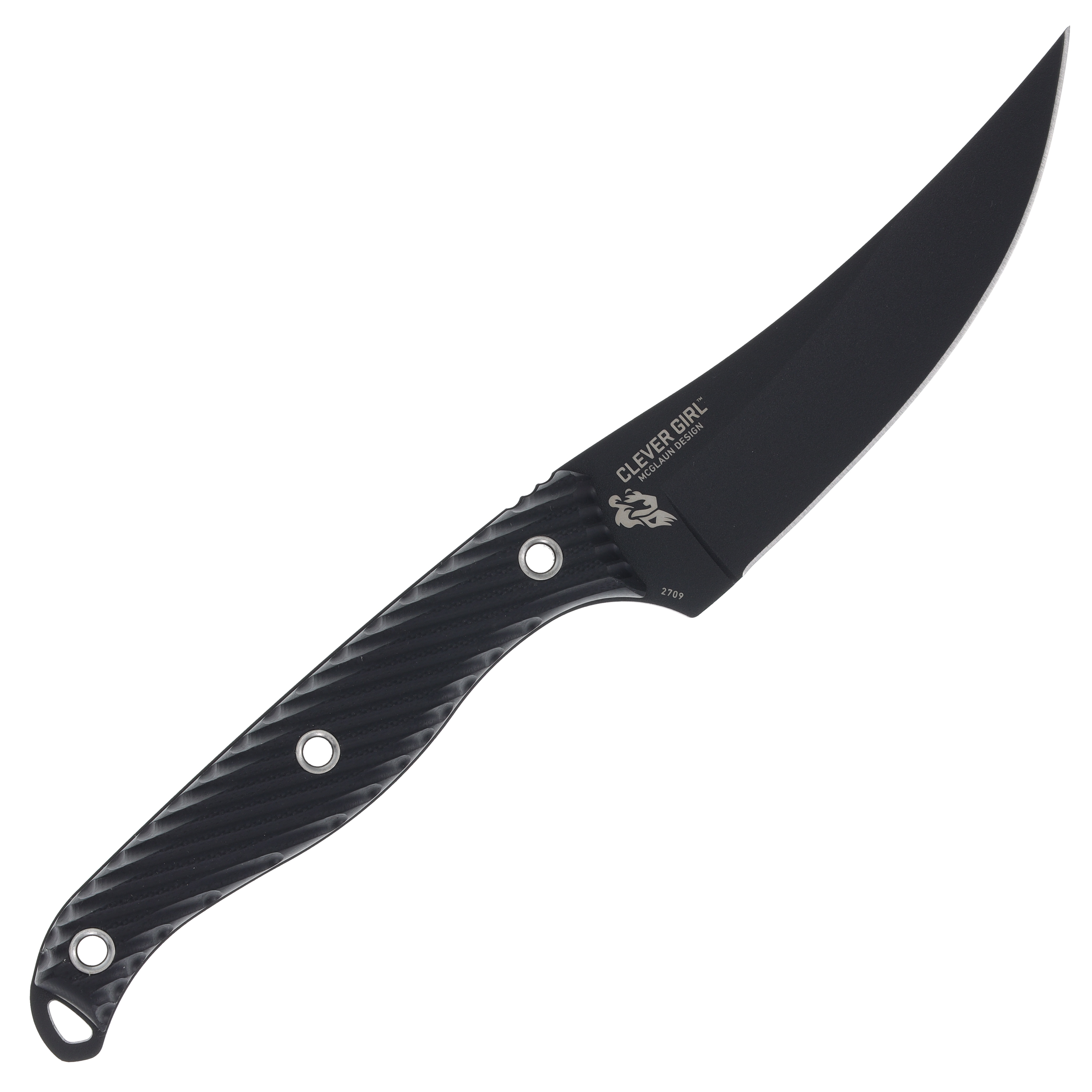 CRKT Clever Girl 4.6 Inch Plain Black Powder Coat Upswept CR2709 View 4