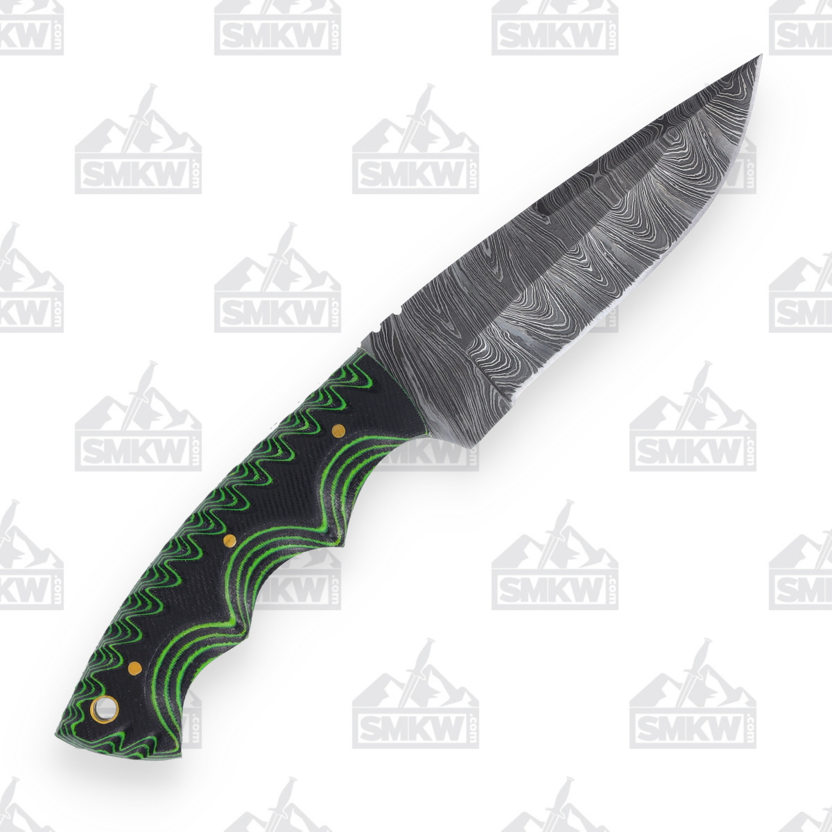 SZCO Supplies Tree Ridge Micarta Hunter Fixed 4.5in Damascus Blade Knife DM1309 View 3