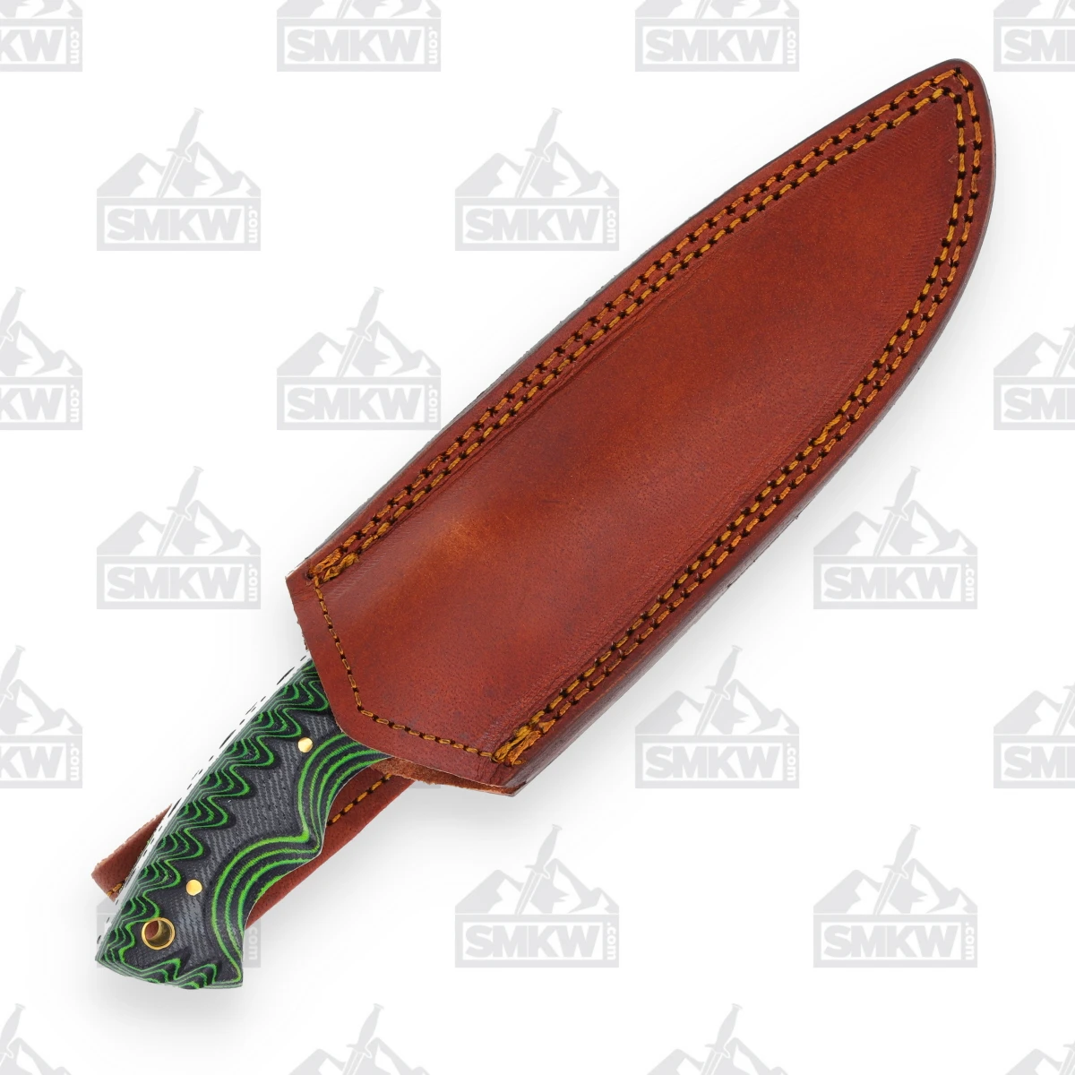 SZCO Supplies Tree Ridge Micarta Hunter Fixed 4.5in Damascus Blade Knife DM1309 View 6