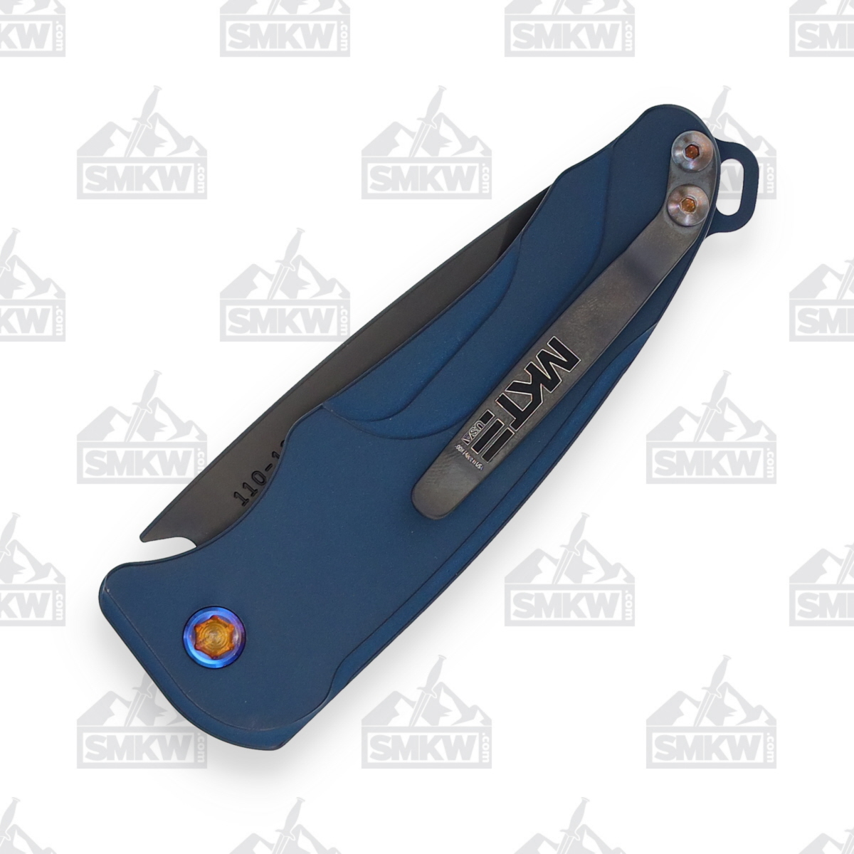 Medford Smooth Criminal OTS Auto Knife Blue Flamed - 3in PVD Black Drop Point Plain View 5