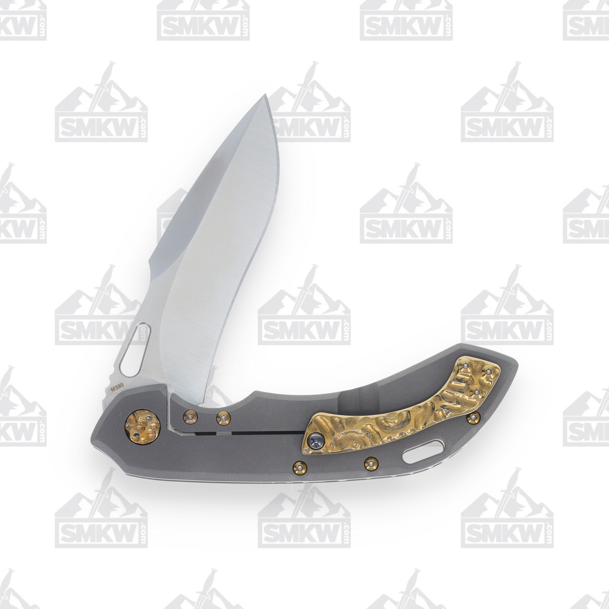 Olamic Wayfarer 247 Folding Knife T-1699 Dark Blast with Sculpted Bronze Inlay T1699 View 6