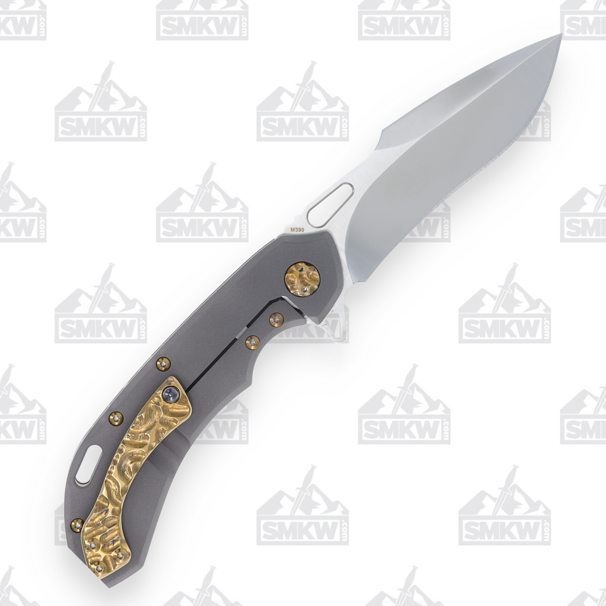 Olamic Wayfarer 247 Folding Knife T-1699 Dark Blast with Sculpted Bronze Inlay T1699 View 2