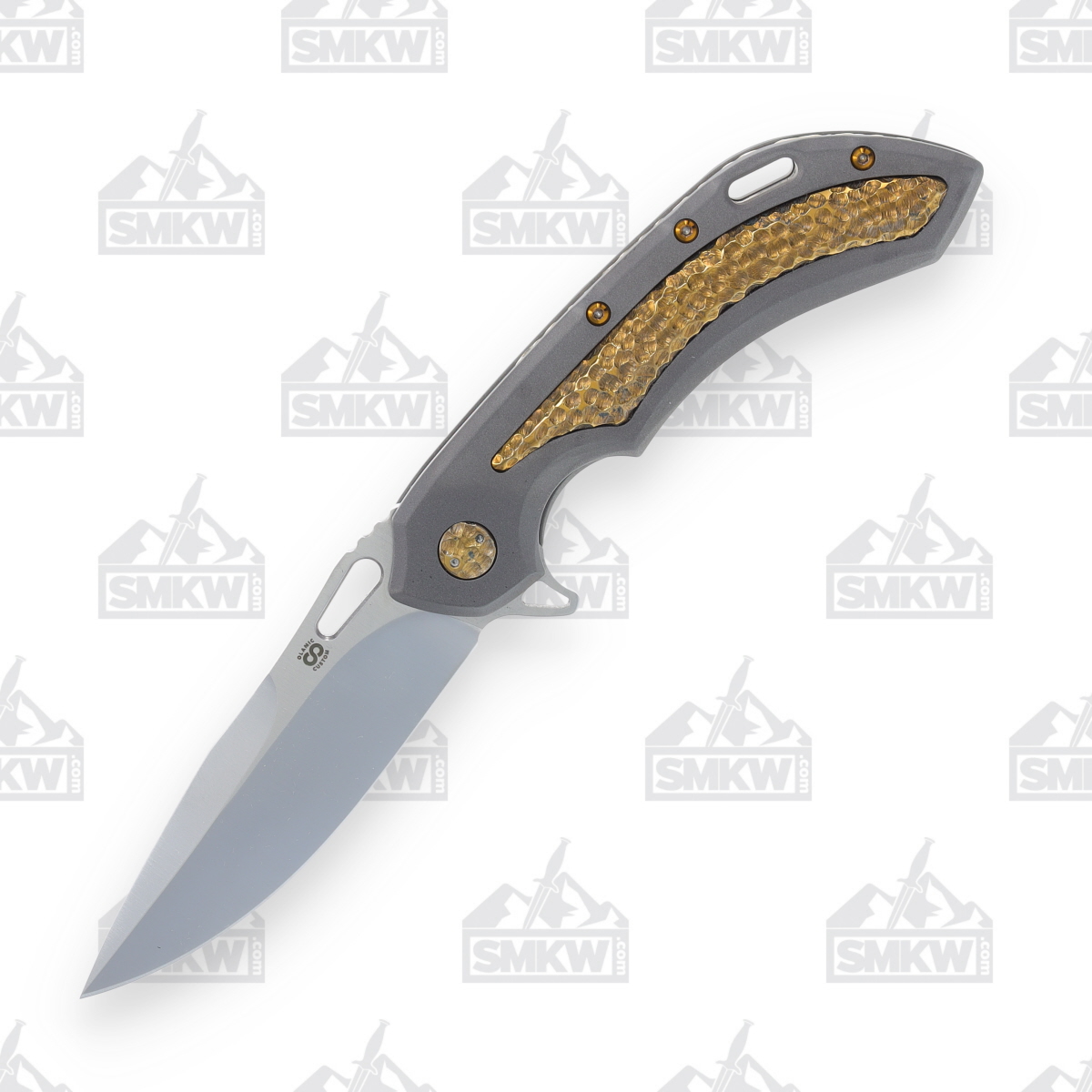 Olamic Wayfarer 247 Folding Knife T-1699 Dark Blast with Sculpted Bronze Inlay T1699 View 15