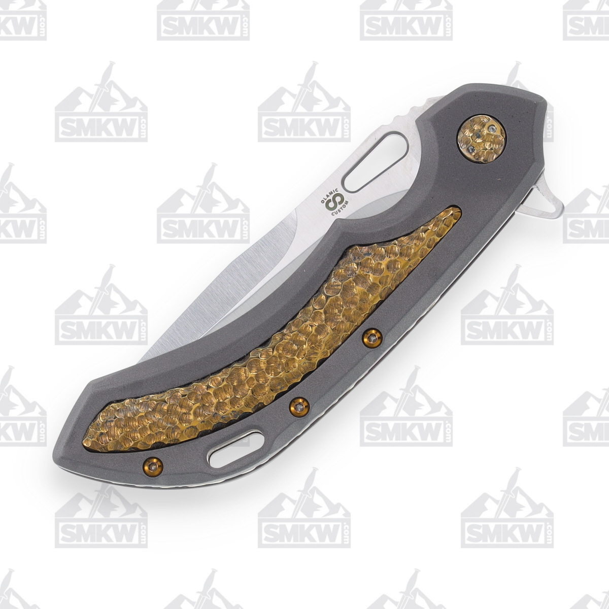 Olamic Wayfarer 247 Folding Knife T-1699 Dark Blast with Sculpted Bronze Inlay T1699 View 24