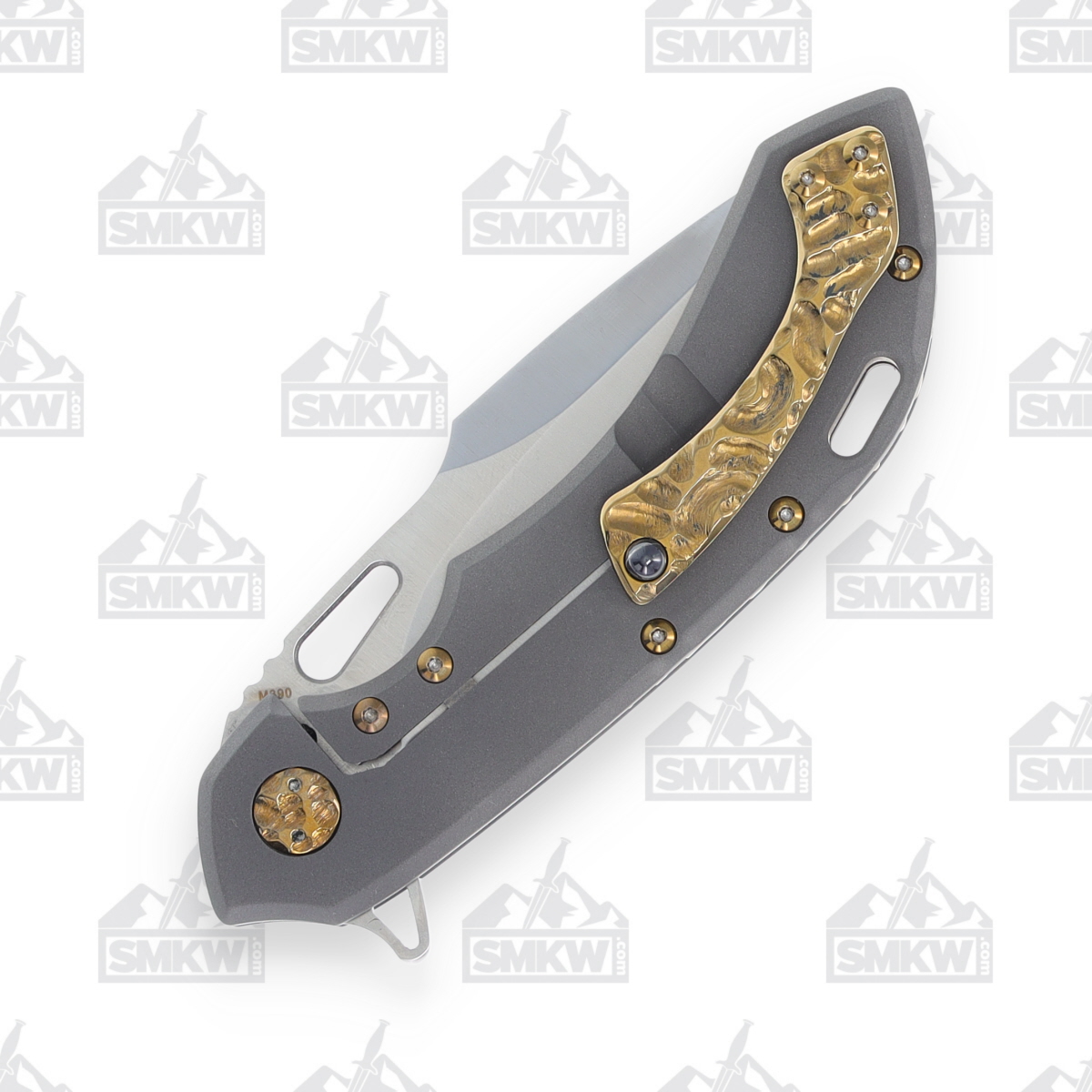 Olamic Wayfarer 247 Folding Knife T-1699 Dark Blast with Sculpted Bronze Inlay T1699 View 7