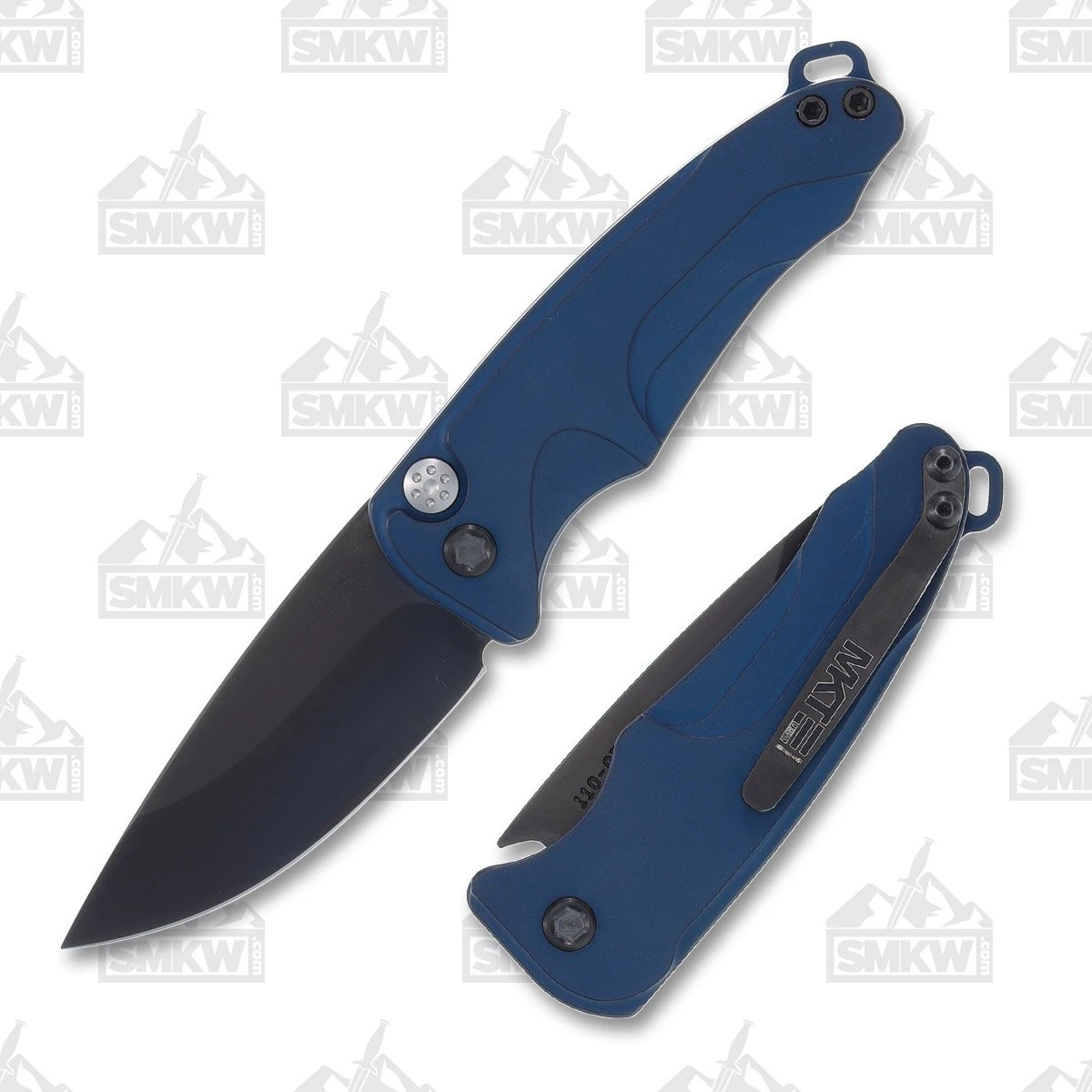 Medford Smooth Criminal Automatic Knife PVD Drop Point/Blue View 1