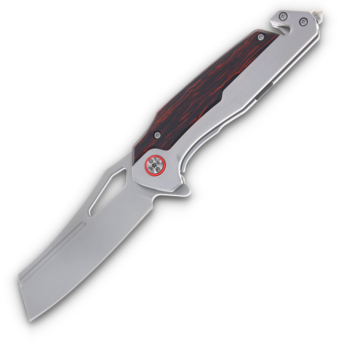 Rough Ryder Reserve Tactical Rescue Framelock Folding Knife Red/Black G-10 RRR034 View 1