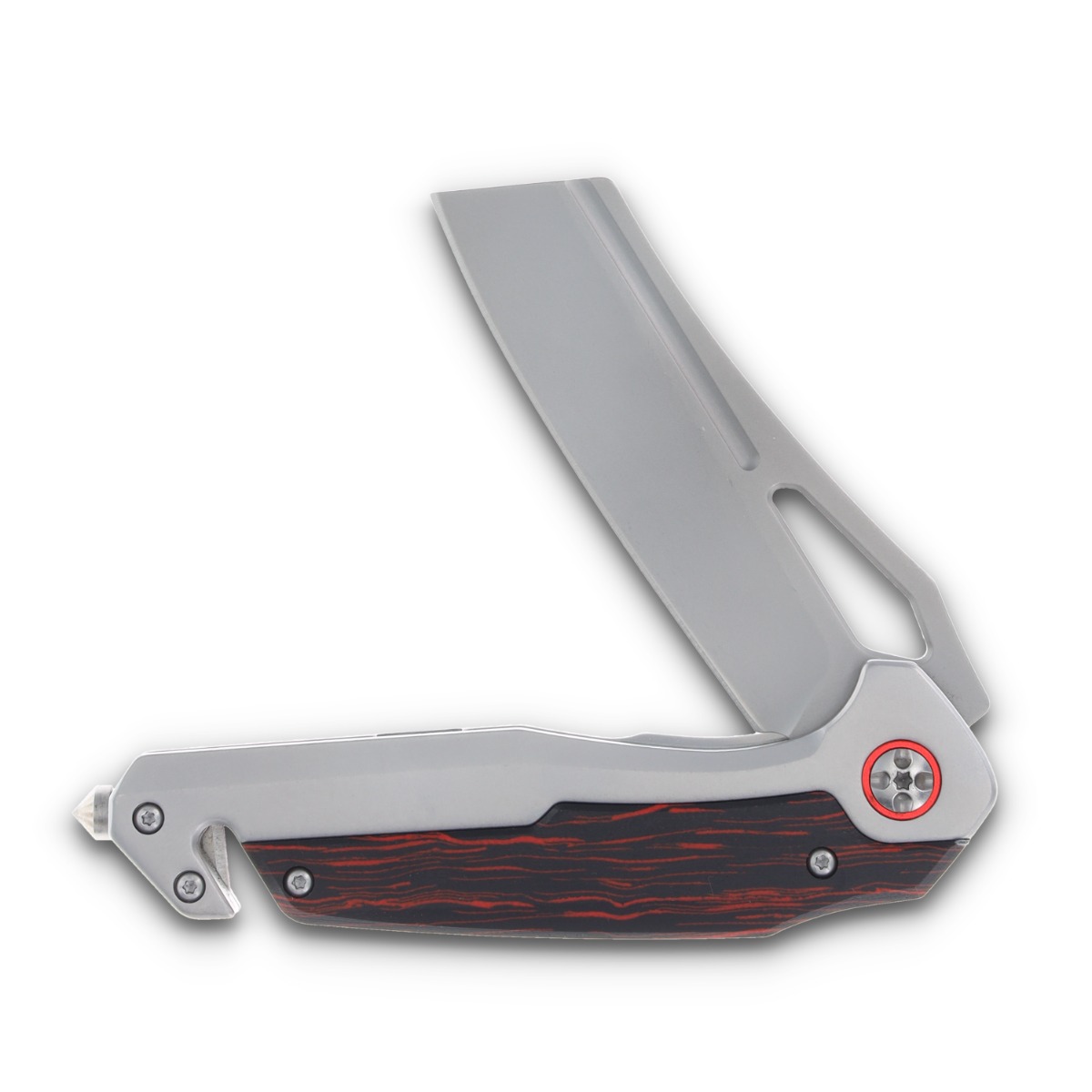 Rough Ryder Reserve Tactical Rescue Framelock Folding Knife Red/Black G-10 RRR034 View 3