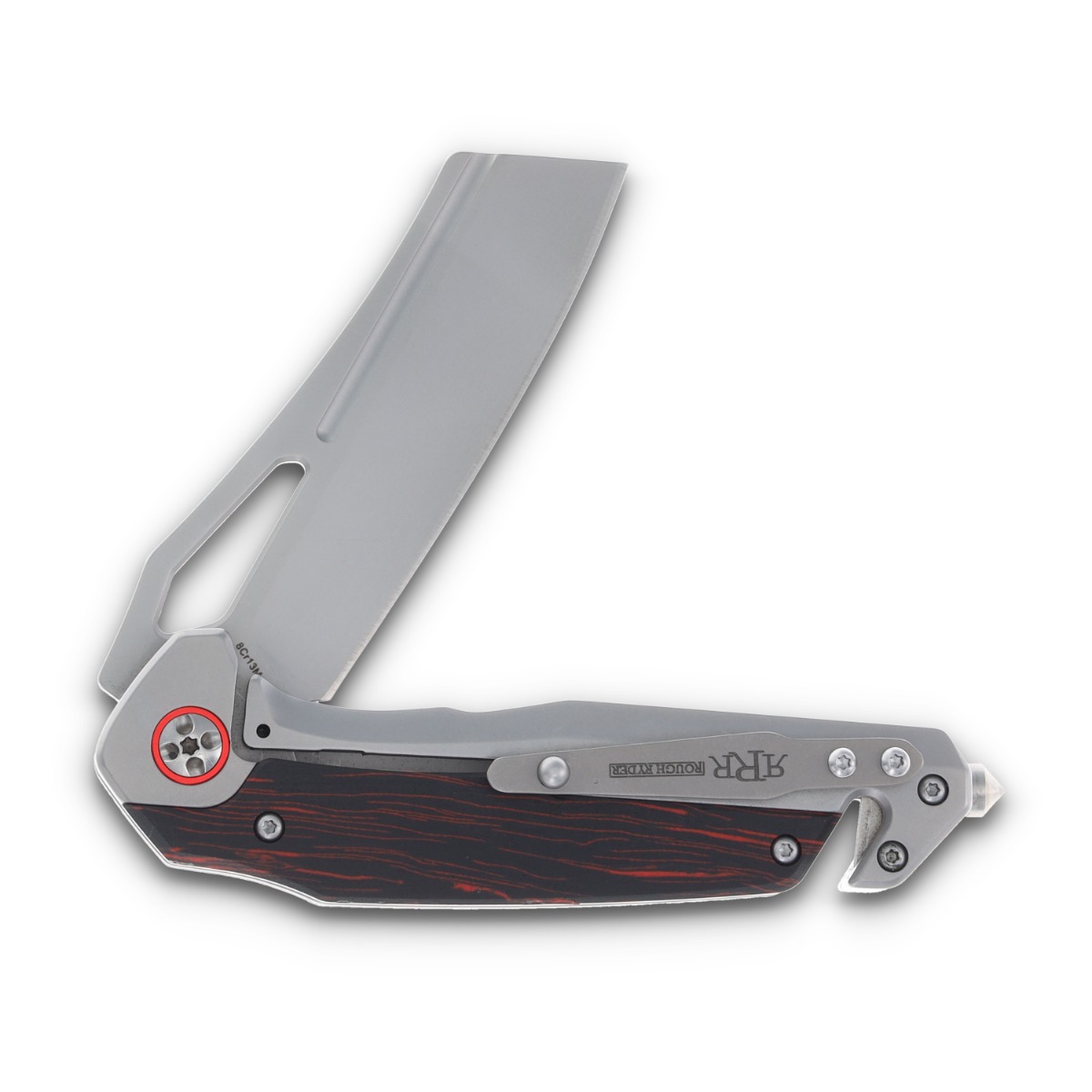 Rough Ryder Reserve Tactical Rescue Framelock Folding Knife Red/Black G-10 RRR034 View 4